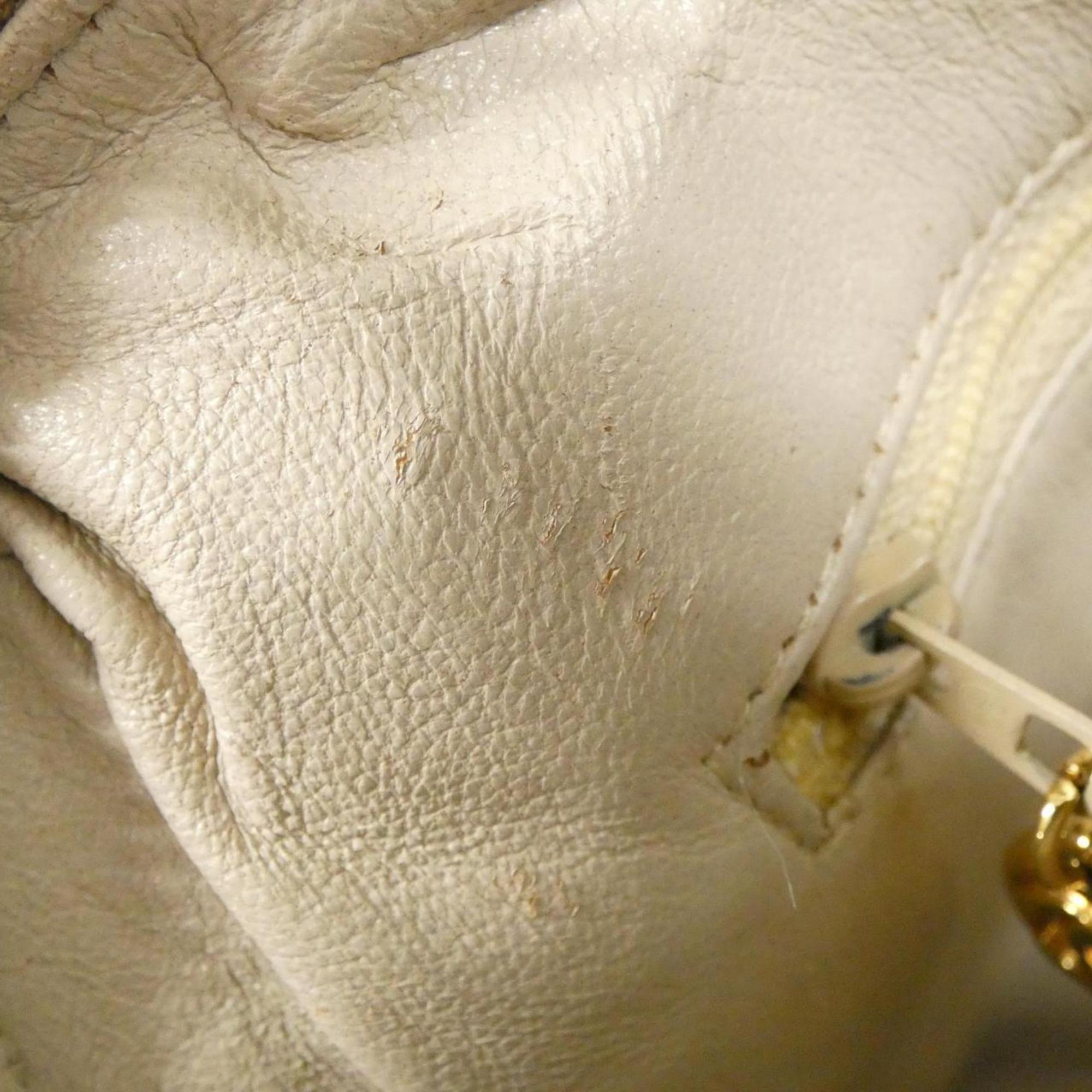 Chanel Beige Grained Calfskin Shoulder Bag