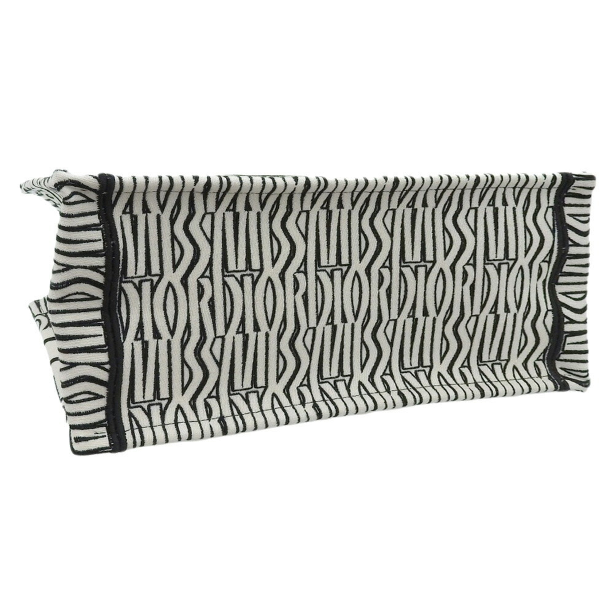 Christian Dior Black White Jacquard Tote Bag (Pre-Owned)