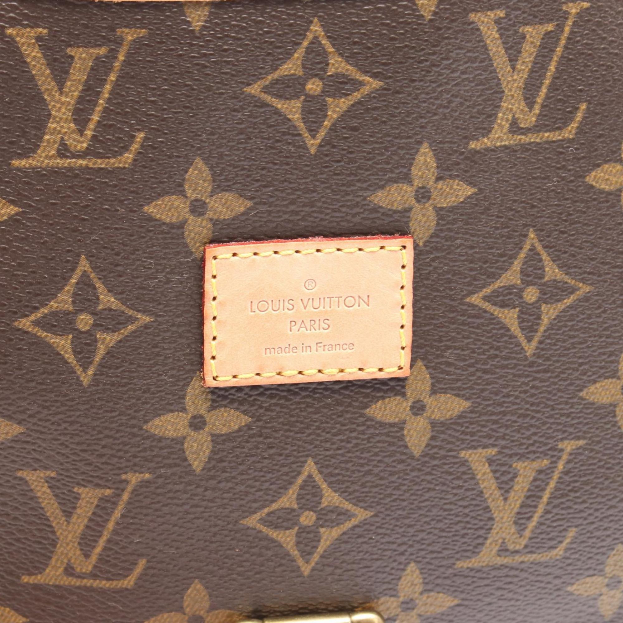 Louis Vuitton Brown Coated Canvas Leather Shoulder Bag