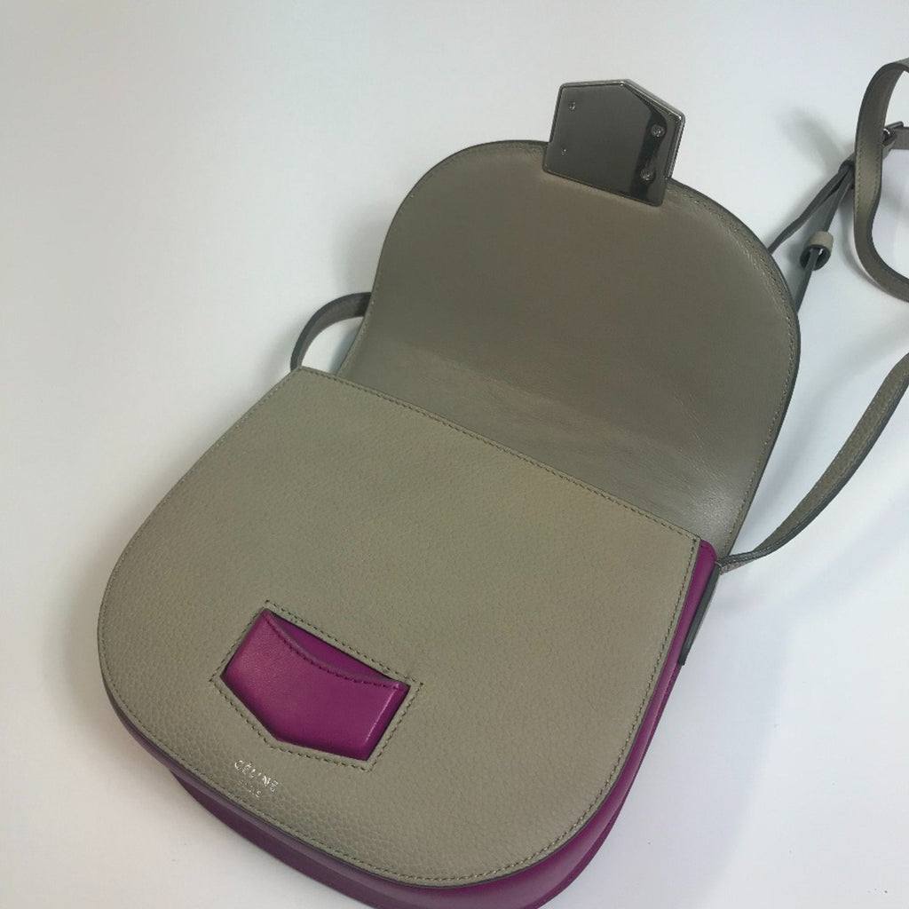 Celine Gray Leather Shoulder Bag