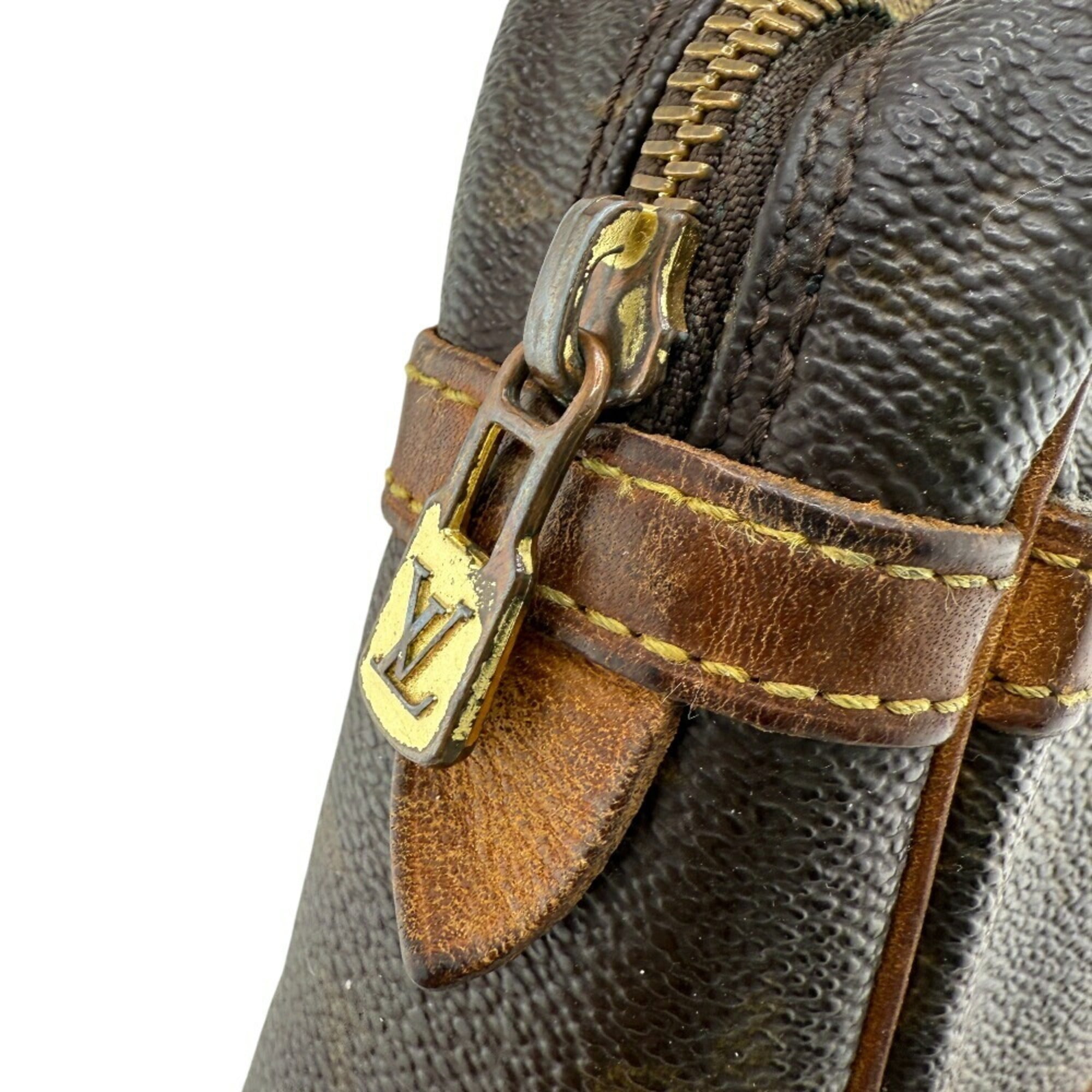 Louis Vuitton Brown Leather Clutch Bag