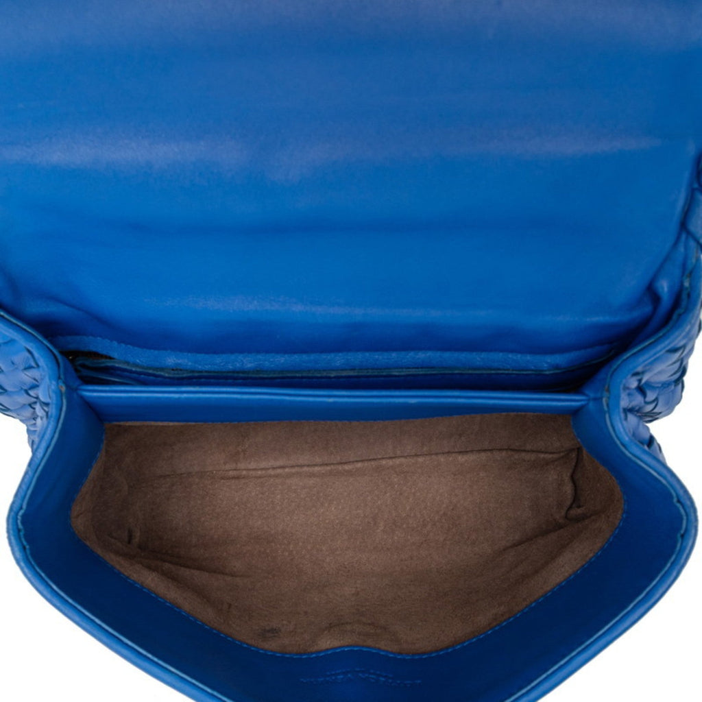Bottega Veneta Blue Leather Shoulder Bag