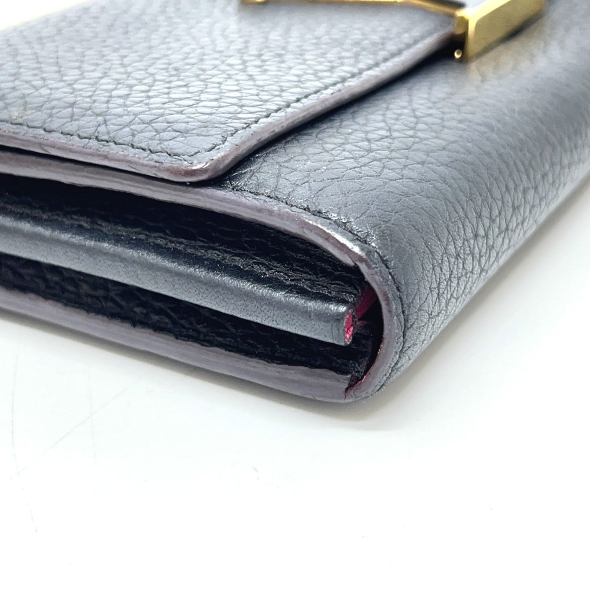Louis Vuitton Black Noir Leather Long Wallet