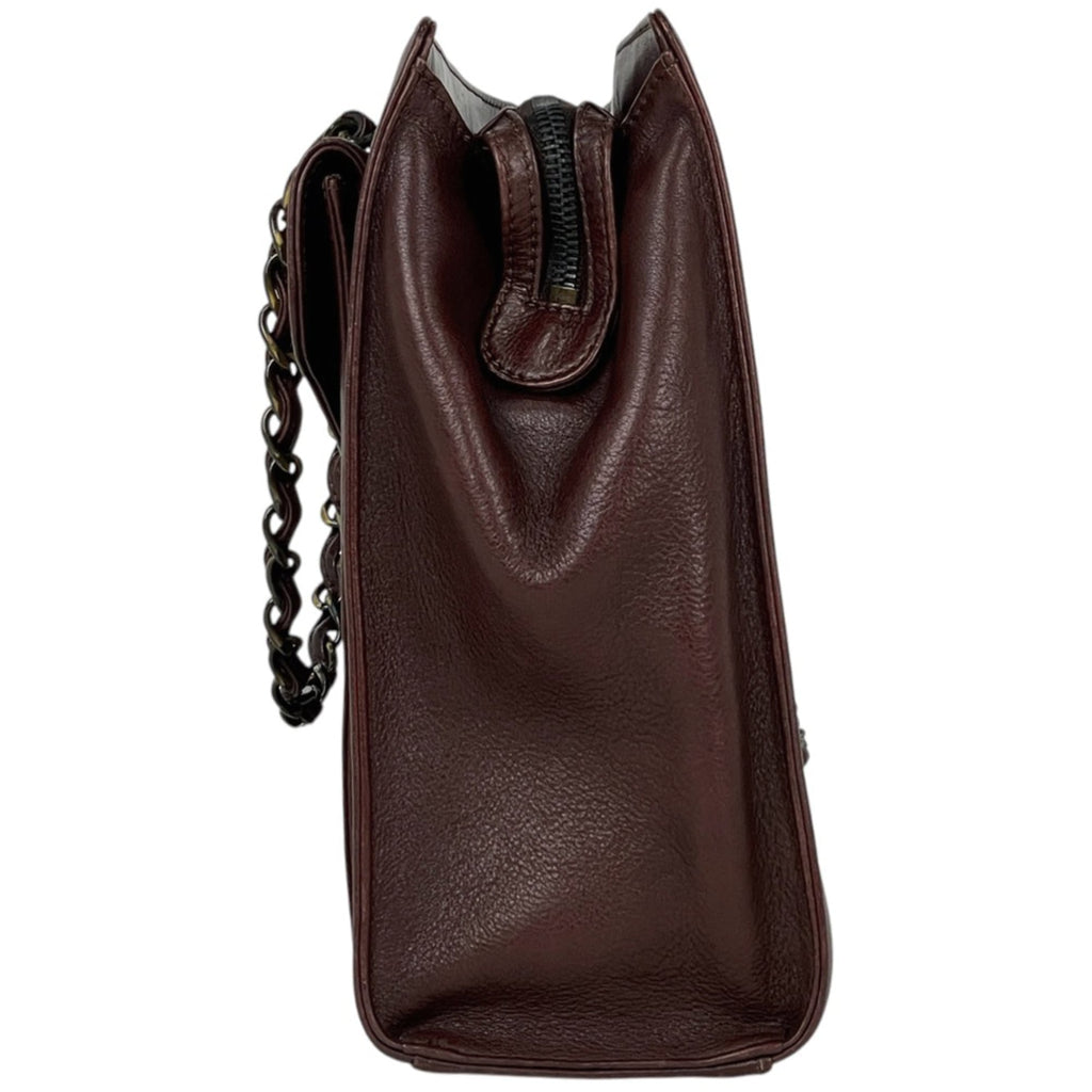 Chanel Brown Leather Handbag Tote Bag