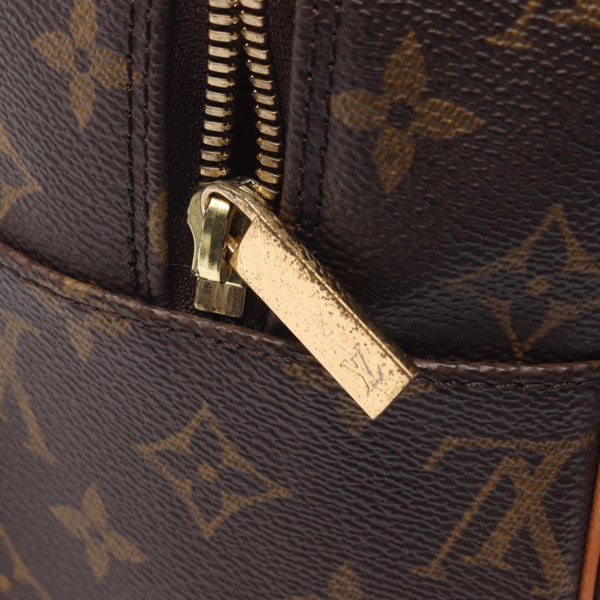 Louis Vuitton Brown Coated Canvas Leather Handbag Shoulder Bag