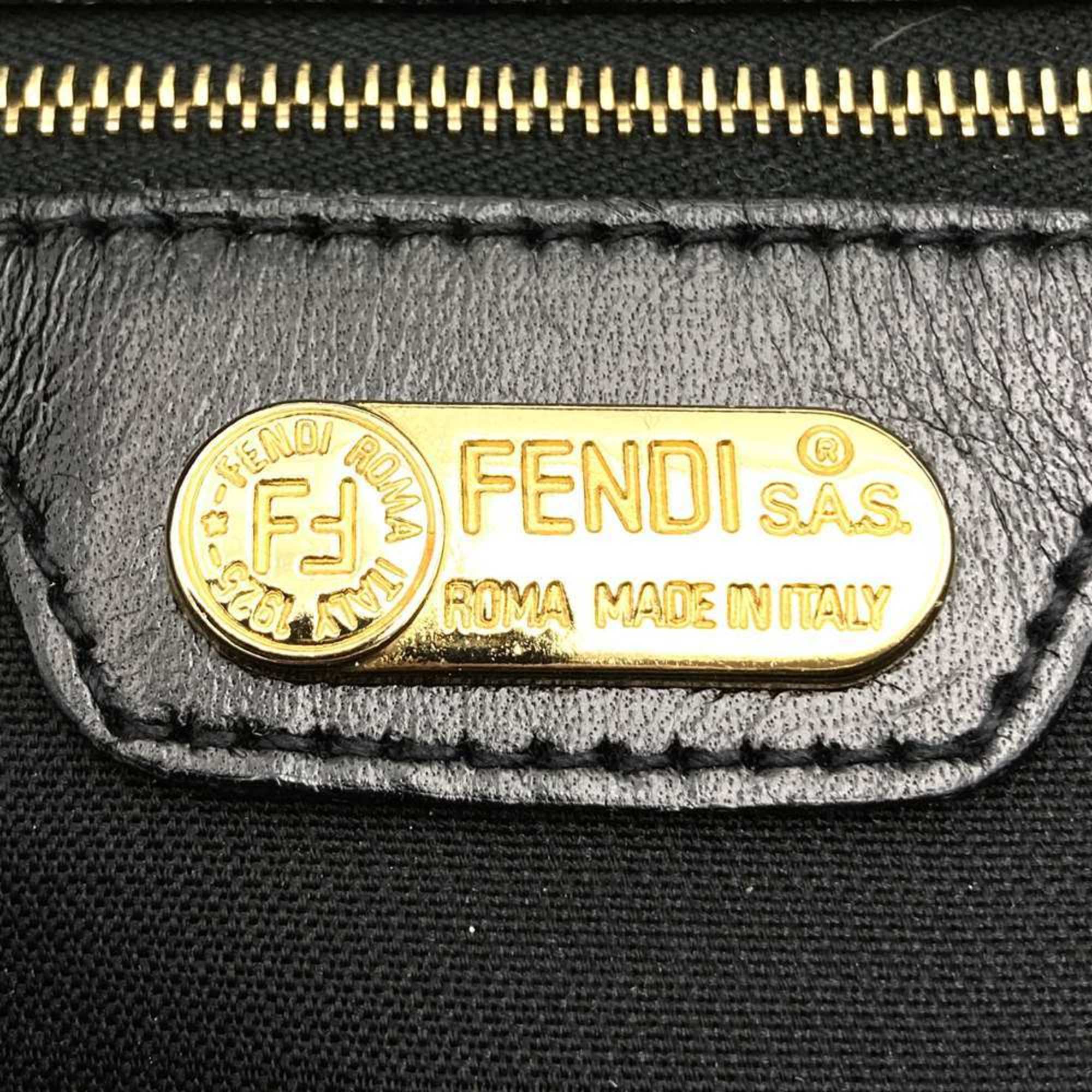 Fendi Black Nylon Leather Shoulder Bag