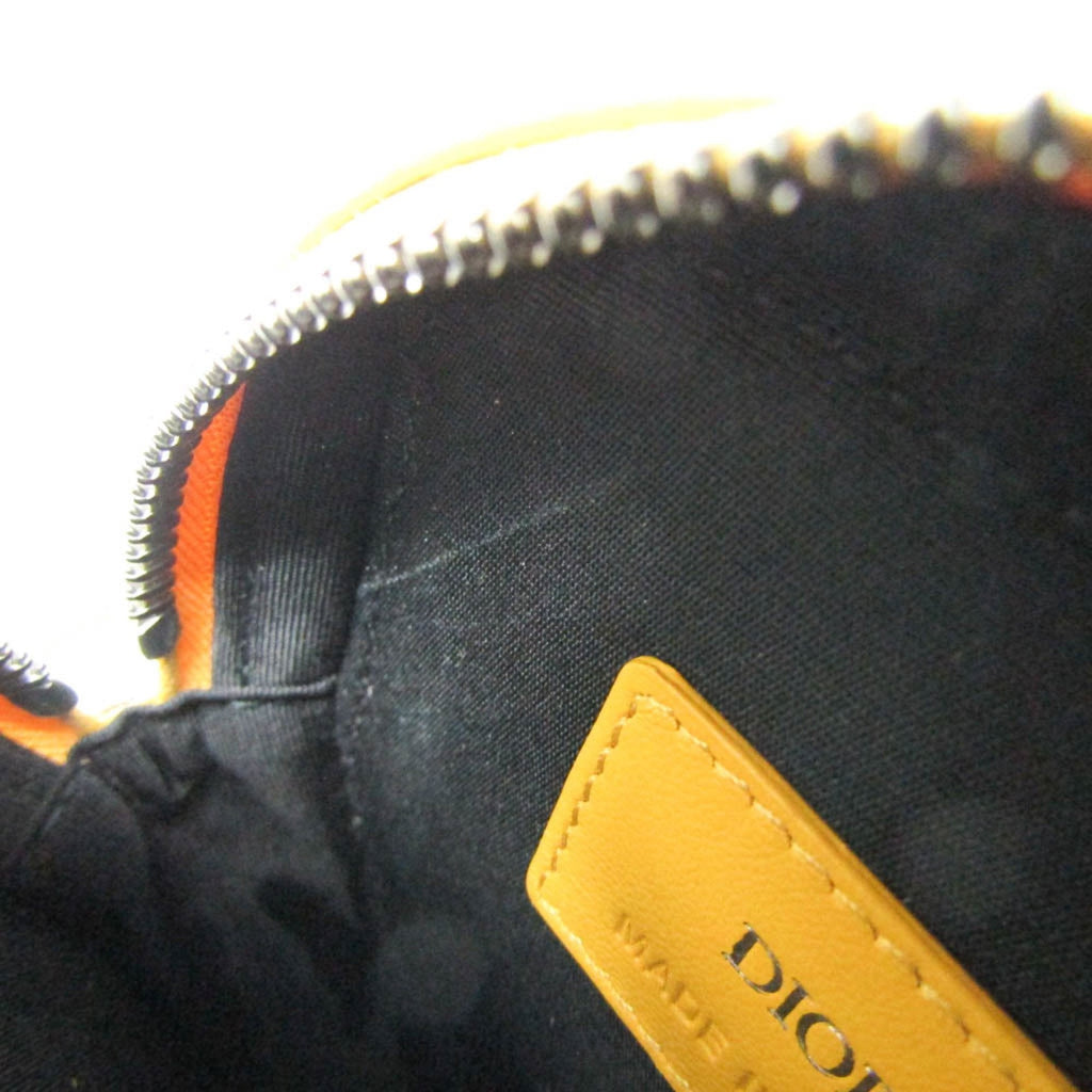 Christian Dior Yellow Leather Jacquard Pouch Shoulder Bag (Pre-Owned)