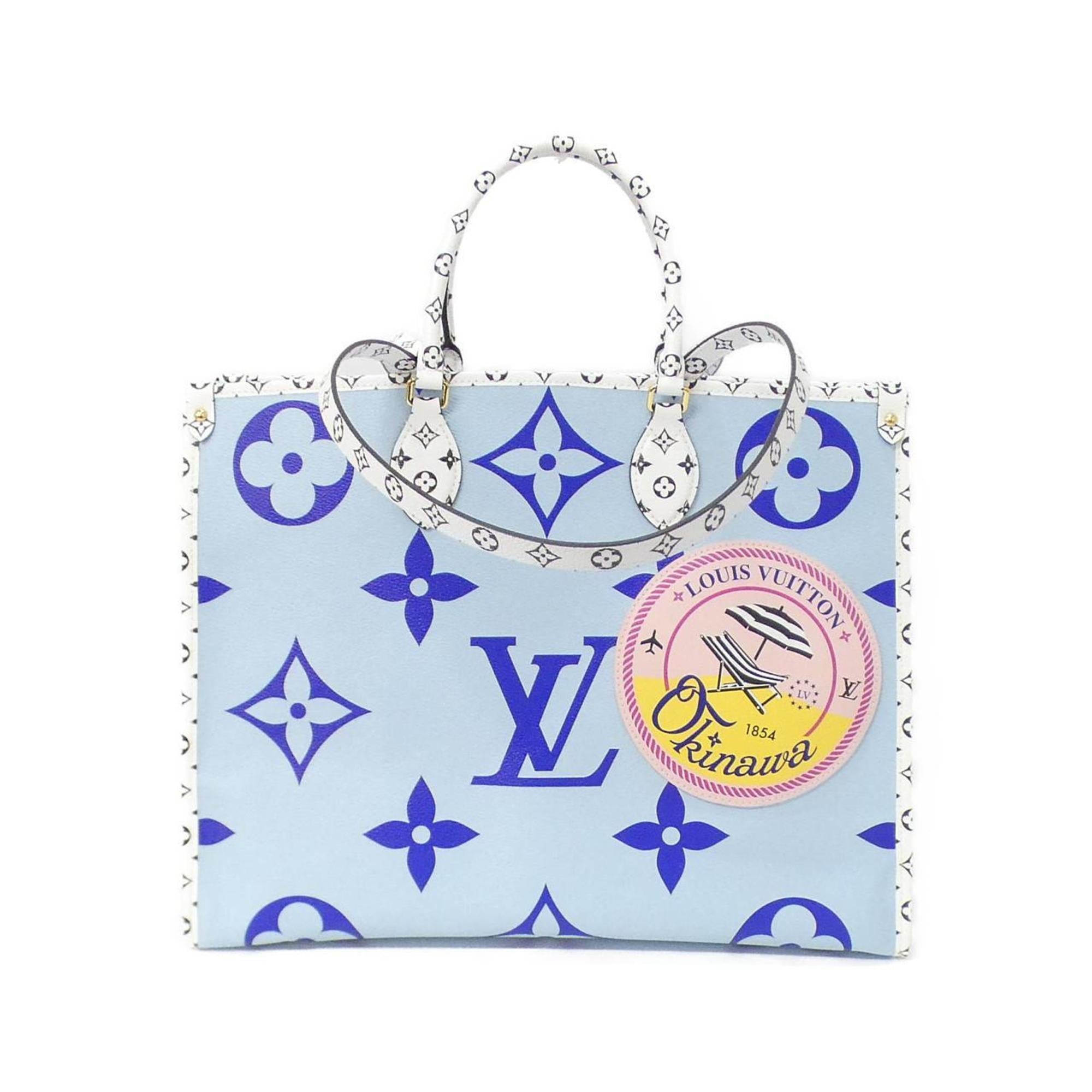 Louis Vuitton Blue Coated Canvas Handbag