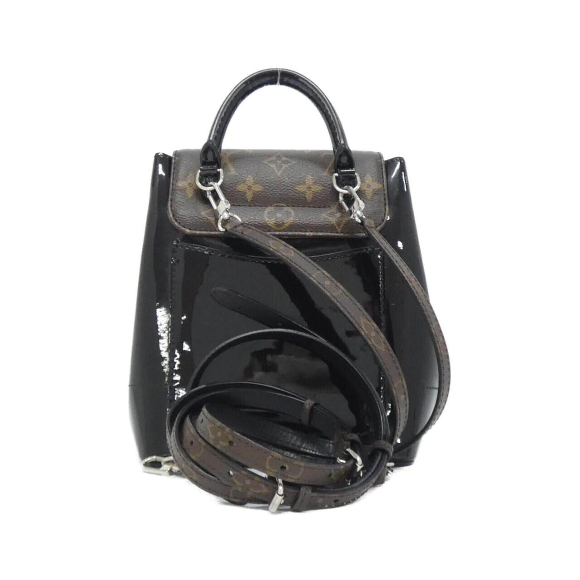 Louis Vuitton Monogram Vernis Black Coated Canvas Leather Backpack