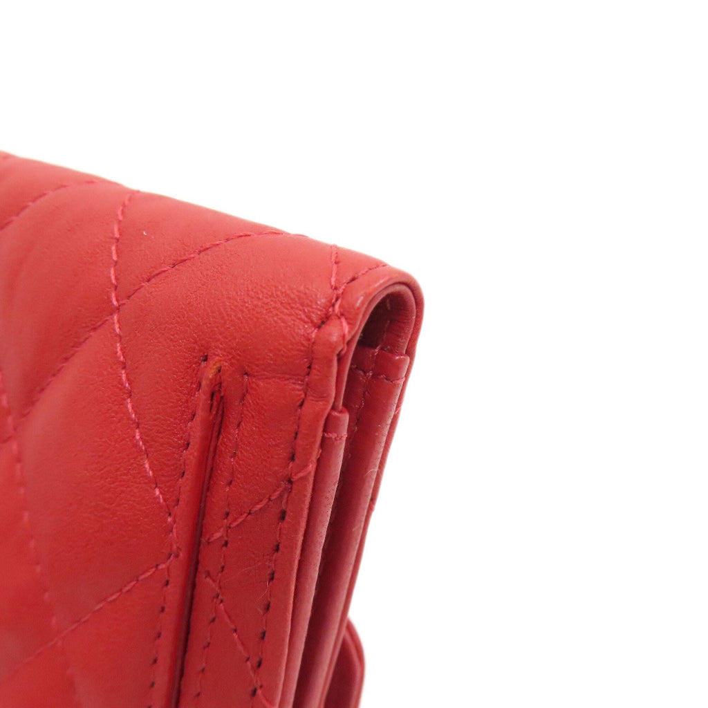 Chanel Red Color Leather Wallet (Bi-Fold)