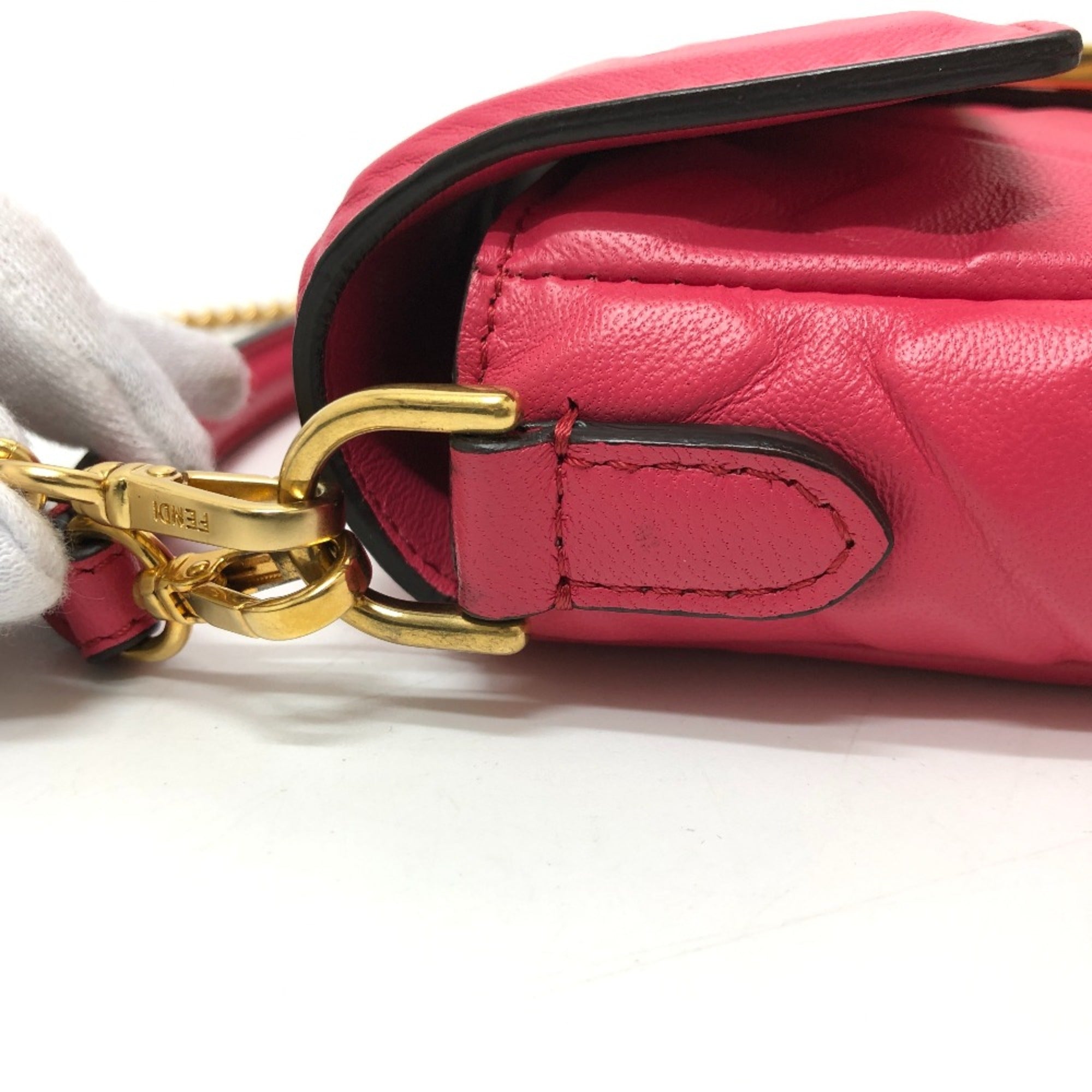 Fendi Pink Leather Shoulder Bag