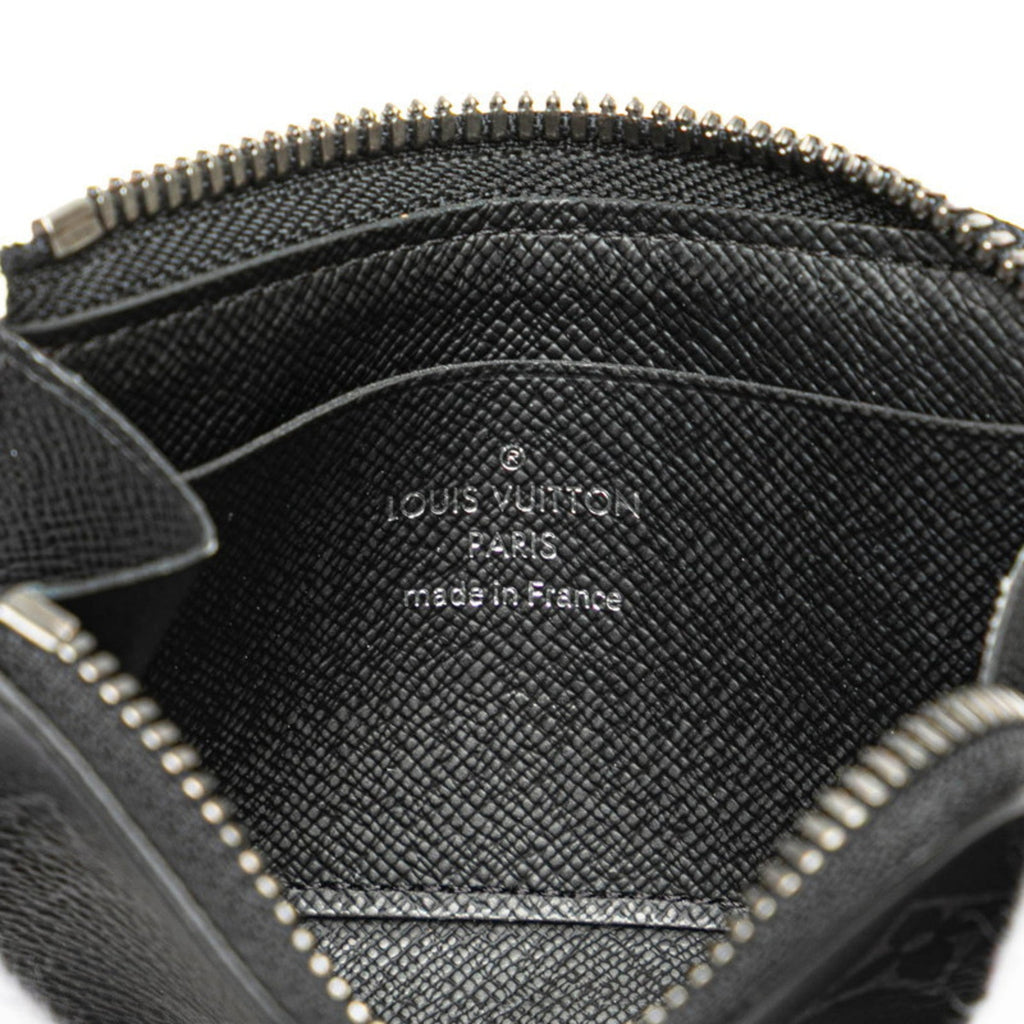 Louis Vuitton Black Leather Pvc Coin Purse/Coin Case
