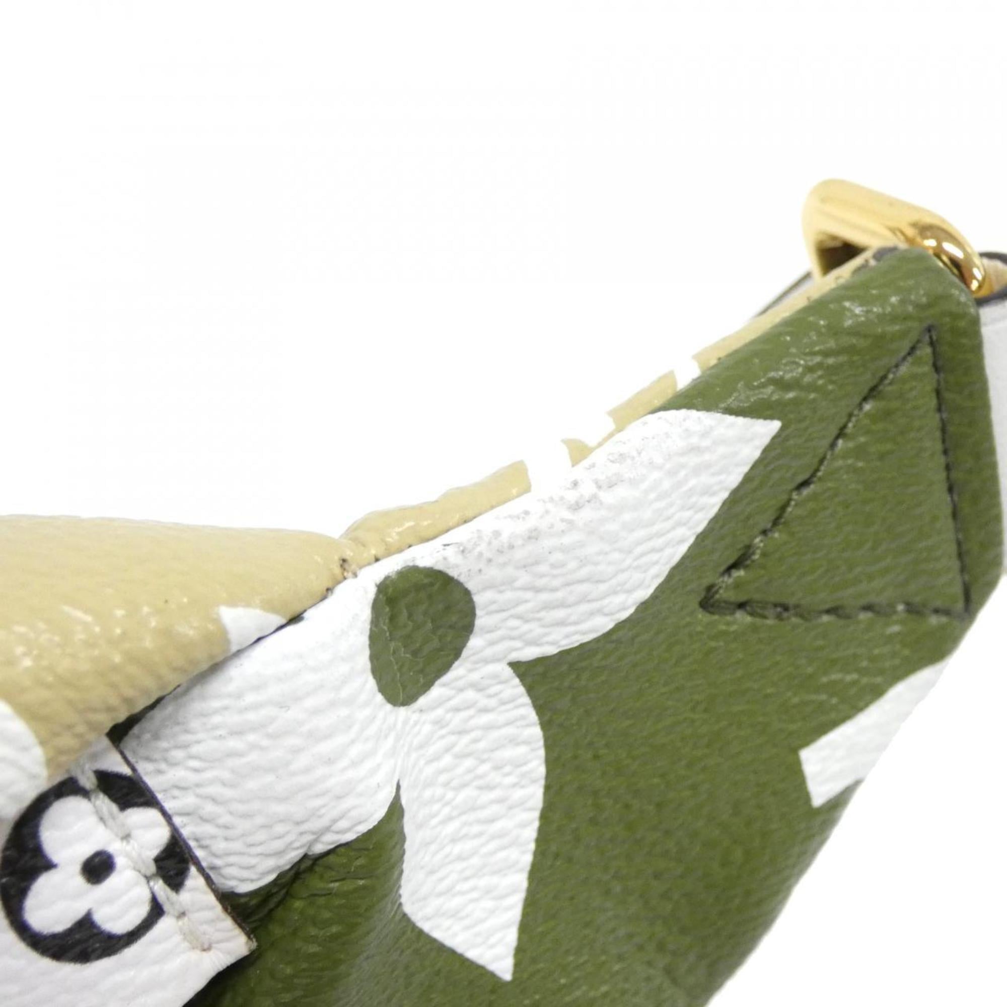 Louis Vuitton Green Khaki Coated Canvas Shoulder Bag