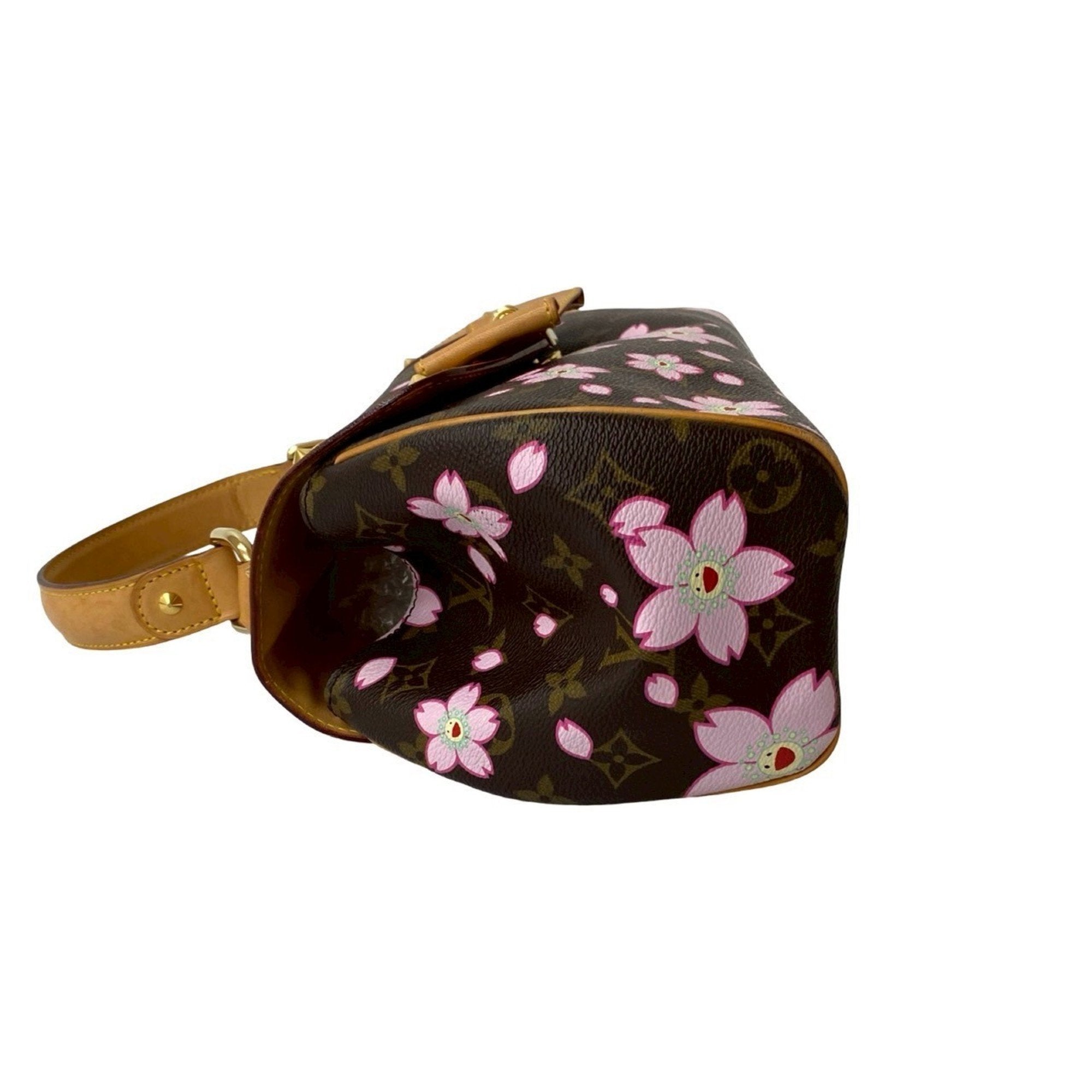 Louis Vuitton Brown Pink Leather Pvc Handbag