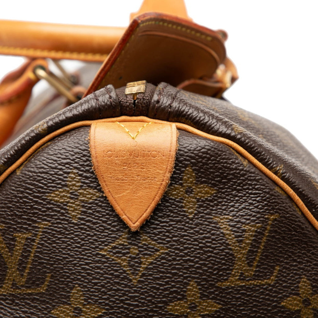 Louis Vuitton Brown Pvc Leather Boston Bag Handbag