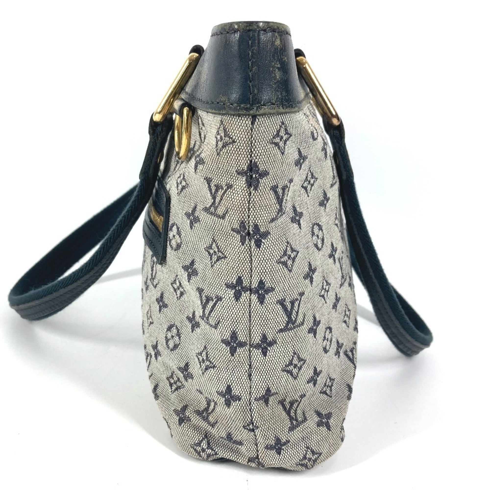 Louis Vuitton Navy Monogram Mini Canvas Leather Handbag Shoulder Bag Tote Bag