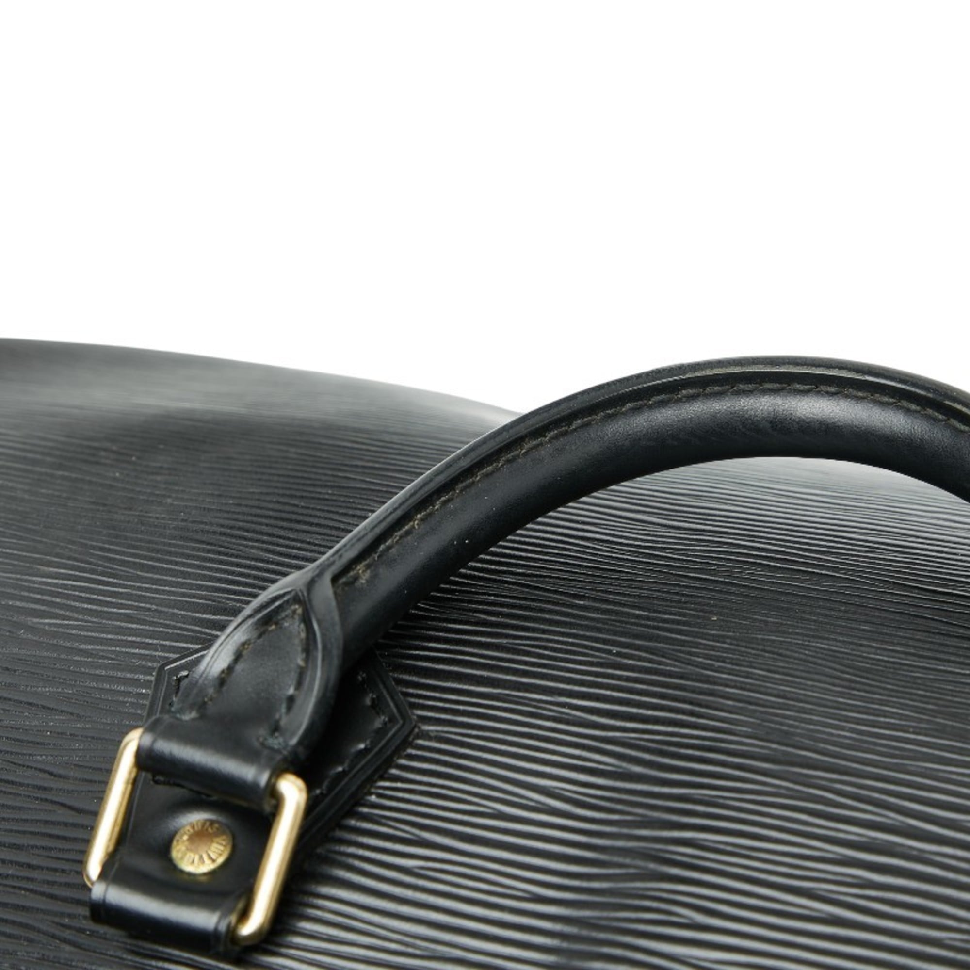 Louis Vuitton Black Noir Leather Boston Bag Handbag