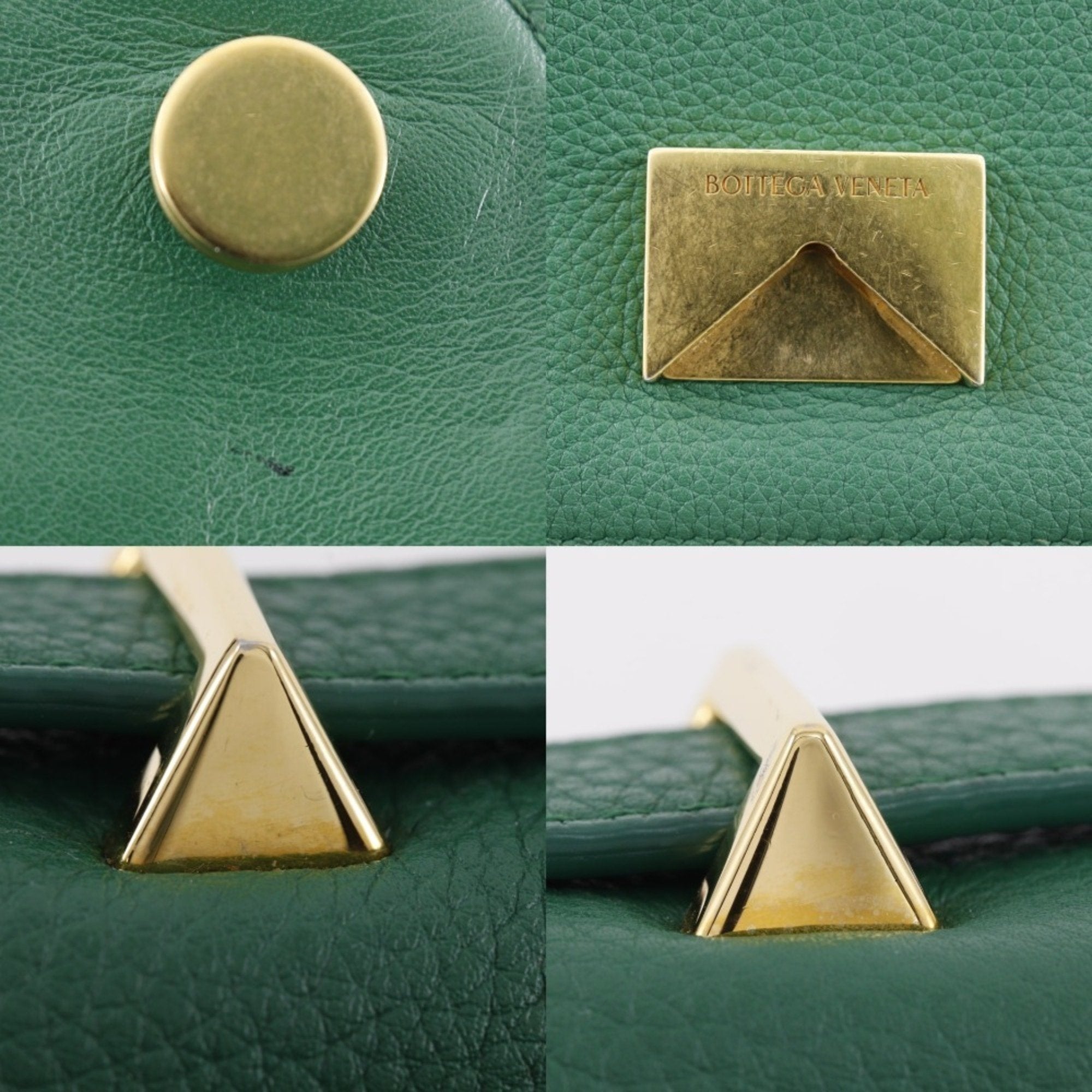 Bottega Veneta Green Leather Shoulder Bag