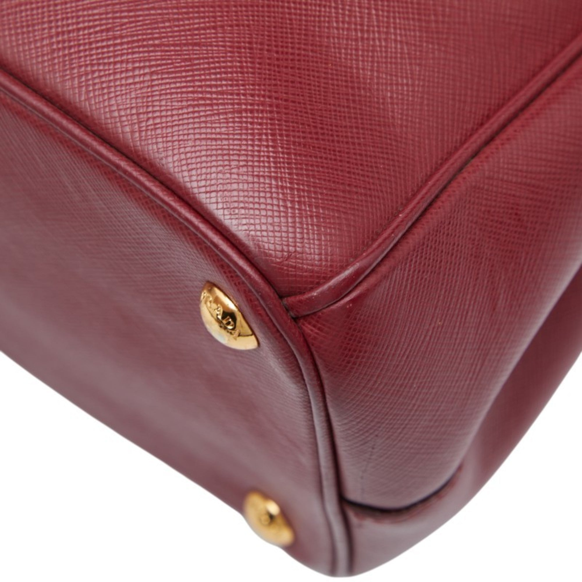 Prada Bordeaux Red Color Wine Leather Handbag Shoulder Bag