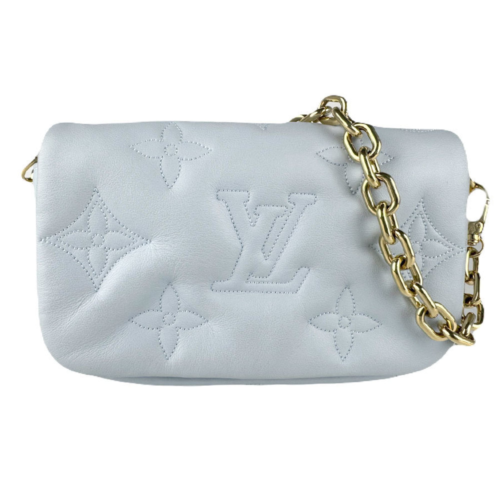 Louis Vuitton Light Blue Leather Handbag