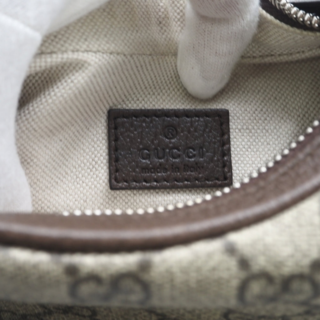 Gucci Beige Brown Coated Canvas Leather Handbag Shoulder Bag (Pre-Owned)