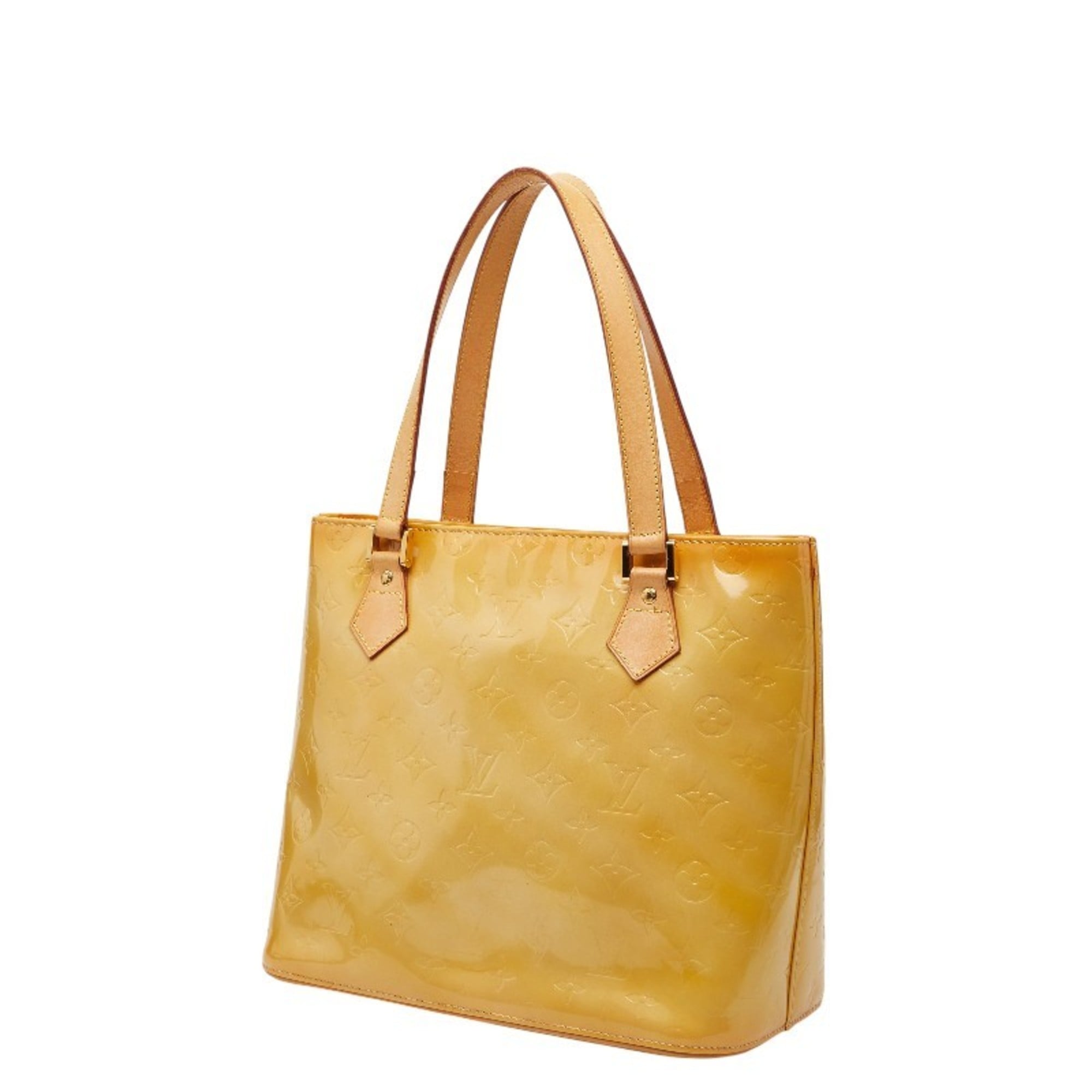 Louis Vuitton Lime Yellow Patent Leather Handbag Tote Bag