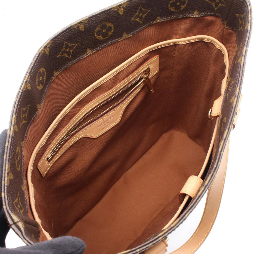 Louis Vuitton Brown Coated Canvas Leather Handbag Tote Bag