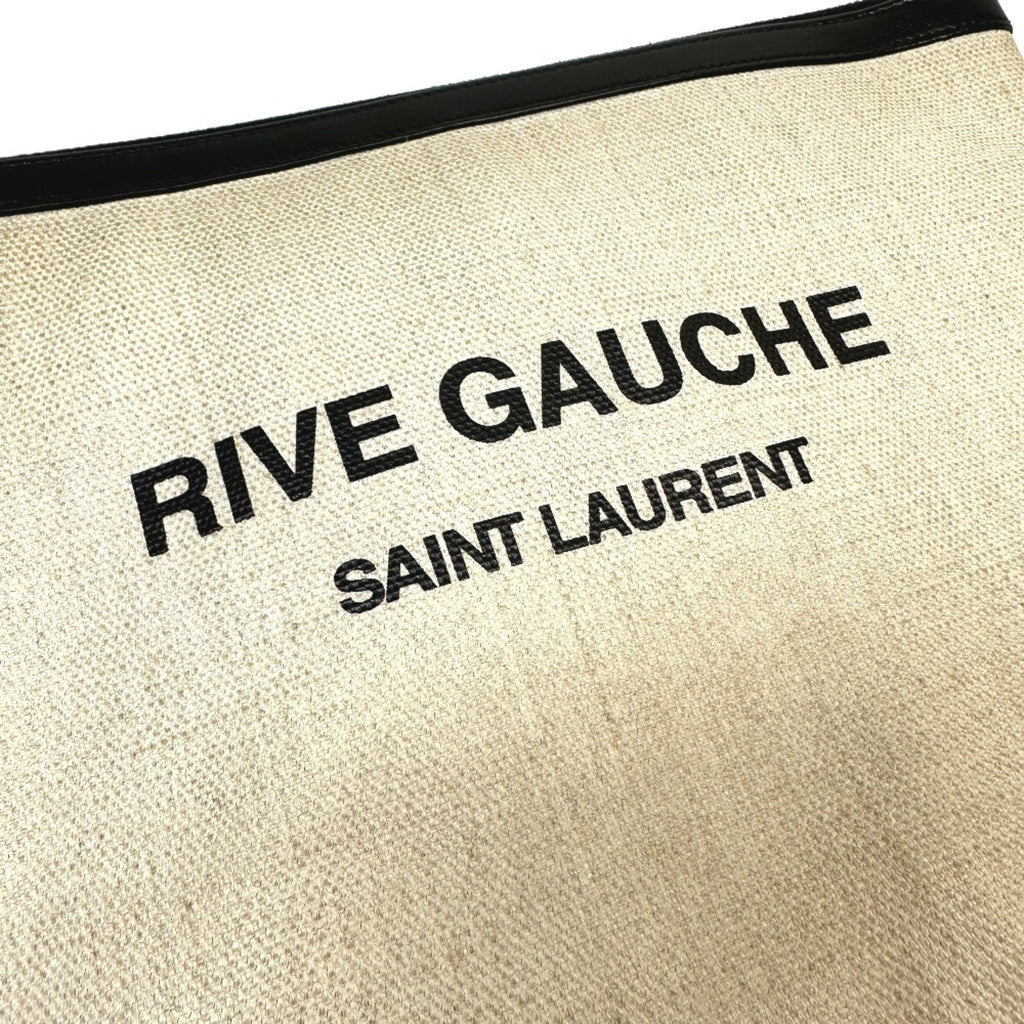 Saint Laurent Black Gray Coated Canvas Leather Clutch Bag Pouch (Pre-Owned)