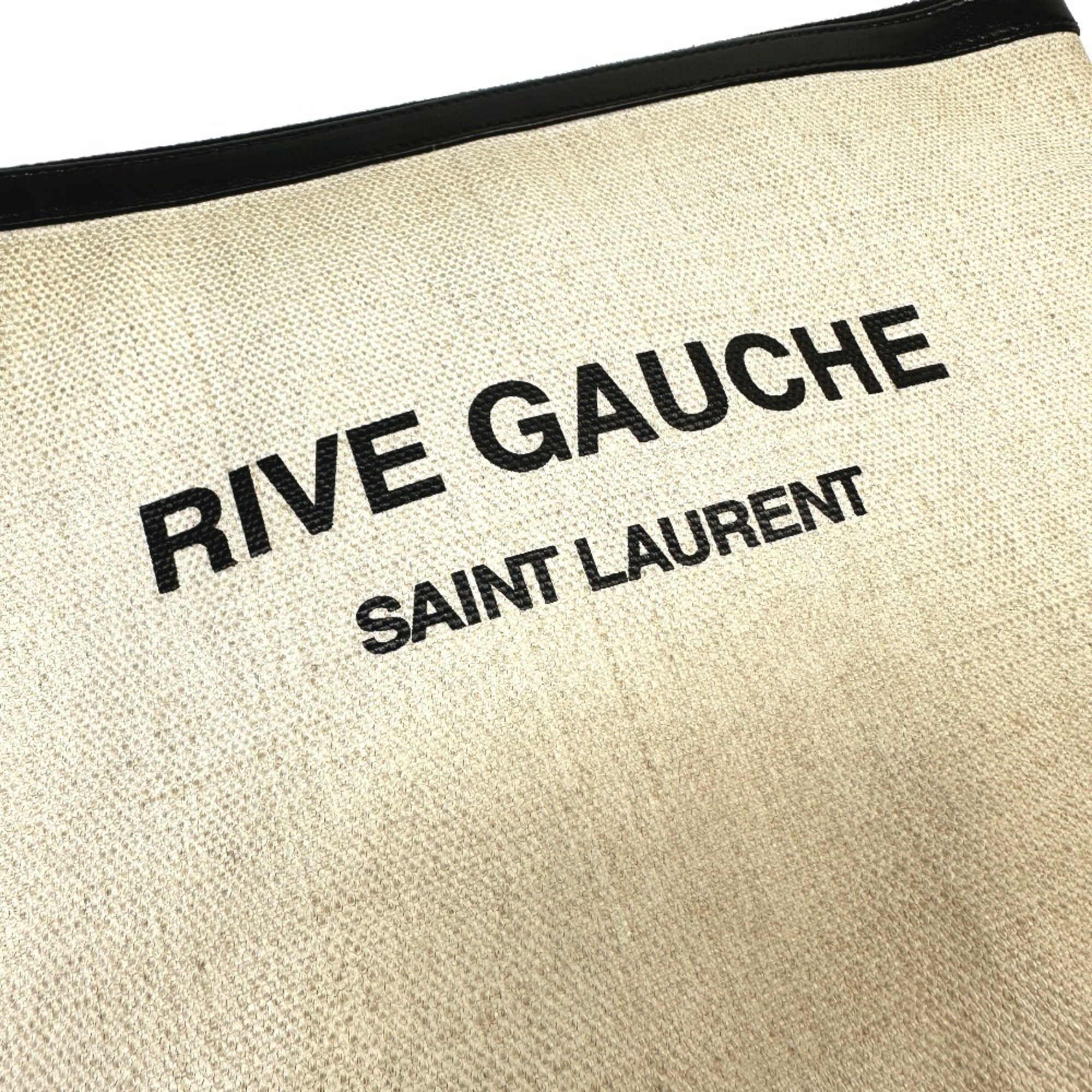 Saint Laurent Black Gray Coated Canvas Leather Clutch Bag Pouch (Pre-Owned)