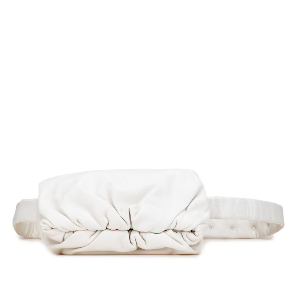 Bottega Veneta White Leather Pouch Sling Bag
