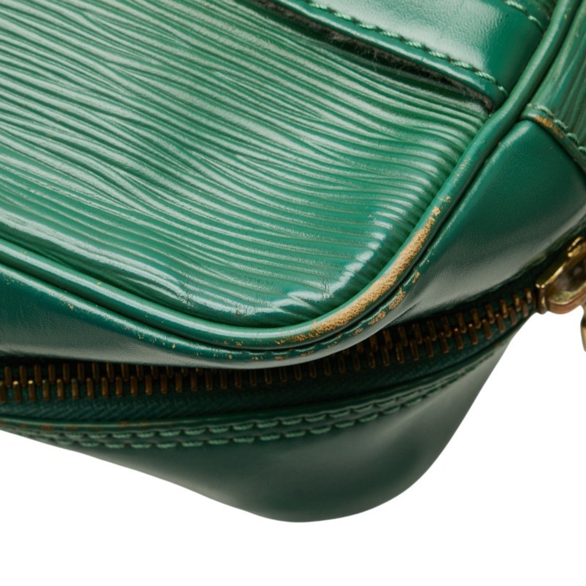 Louis Vuitton Borneo Green Leather Shoulder Bag