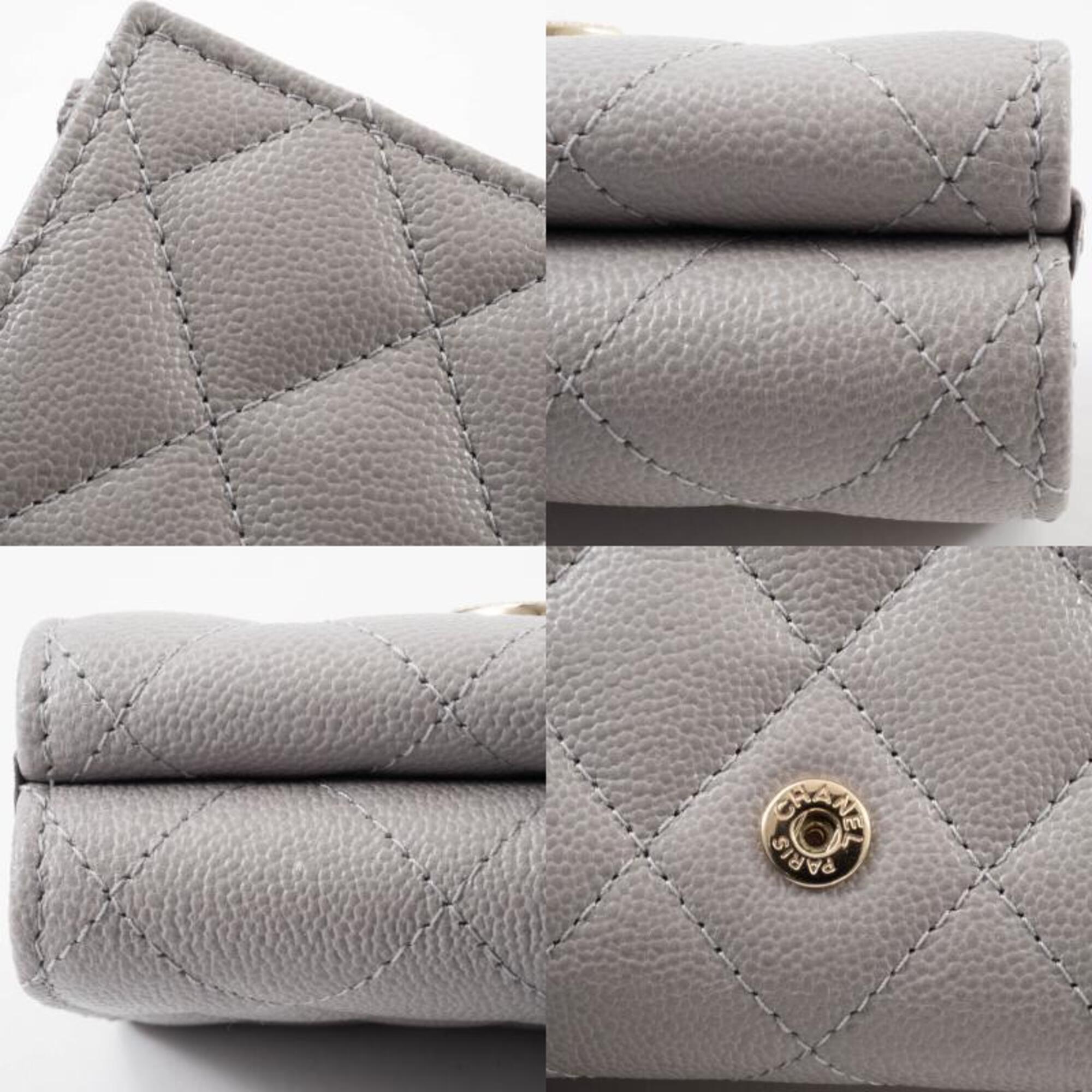 Chanel Grayish Leather Wallet (Tri-Fold)