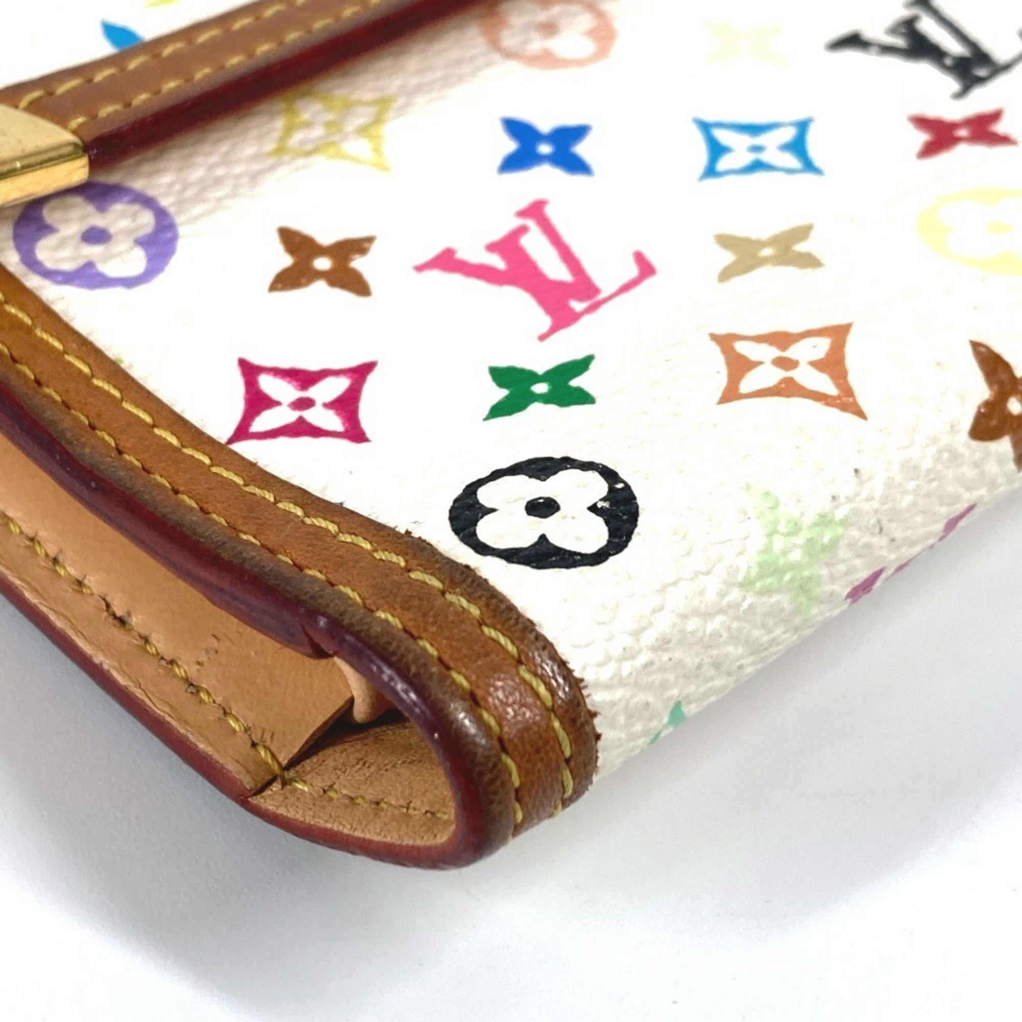 Louis Vuitton Blanc White Monogram Multicolore Wallet (Tri-Fold)