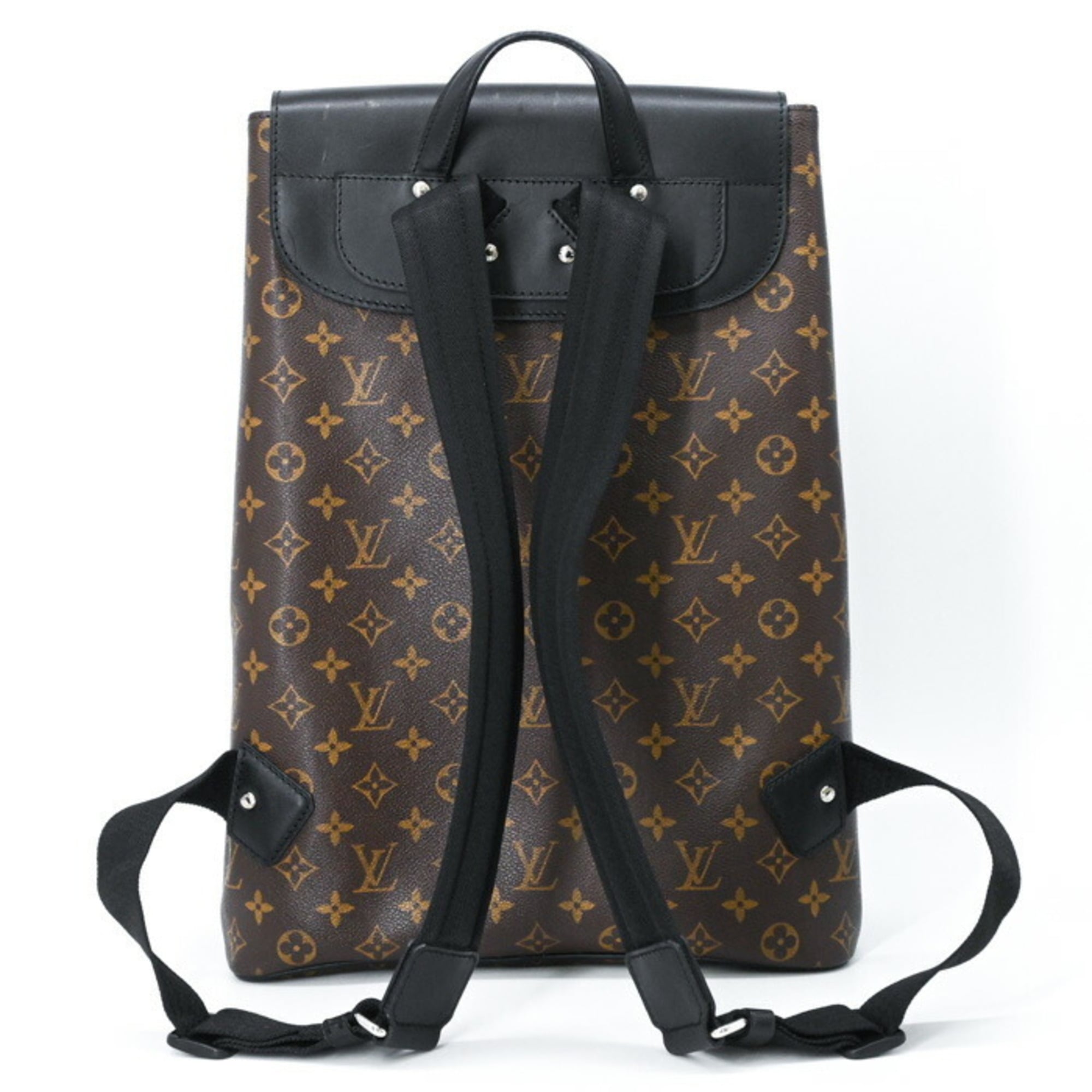 Louis Vuitton Black Brown Monogram Monogram Leather Backpack