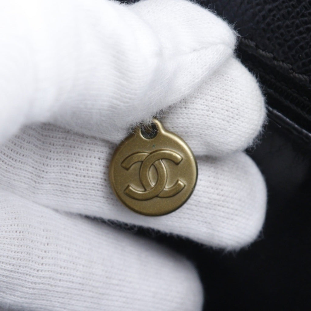 Chanel Black Grained Calfskin Tote Bag