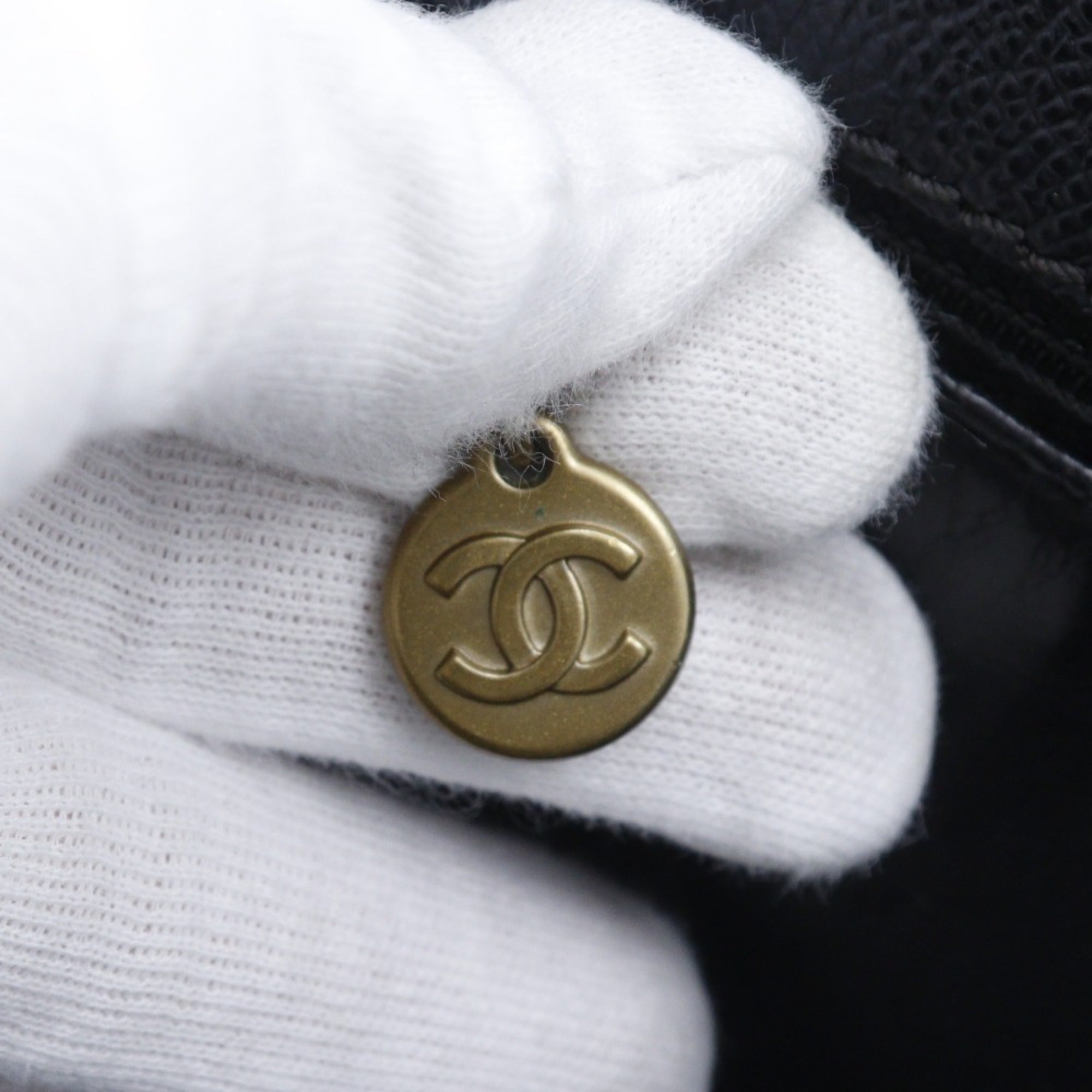 Chanel Black Grained Calfskin Tote Bag