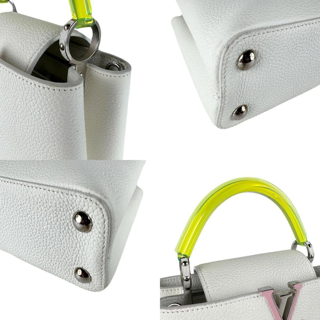 Louis Vuitton White Leather Handbag Shoulder Bag