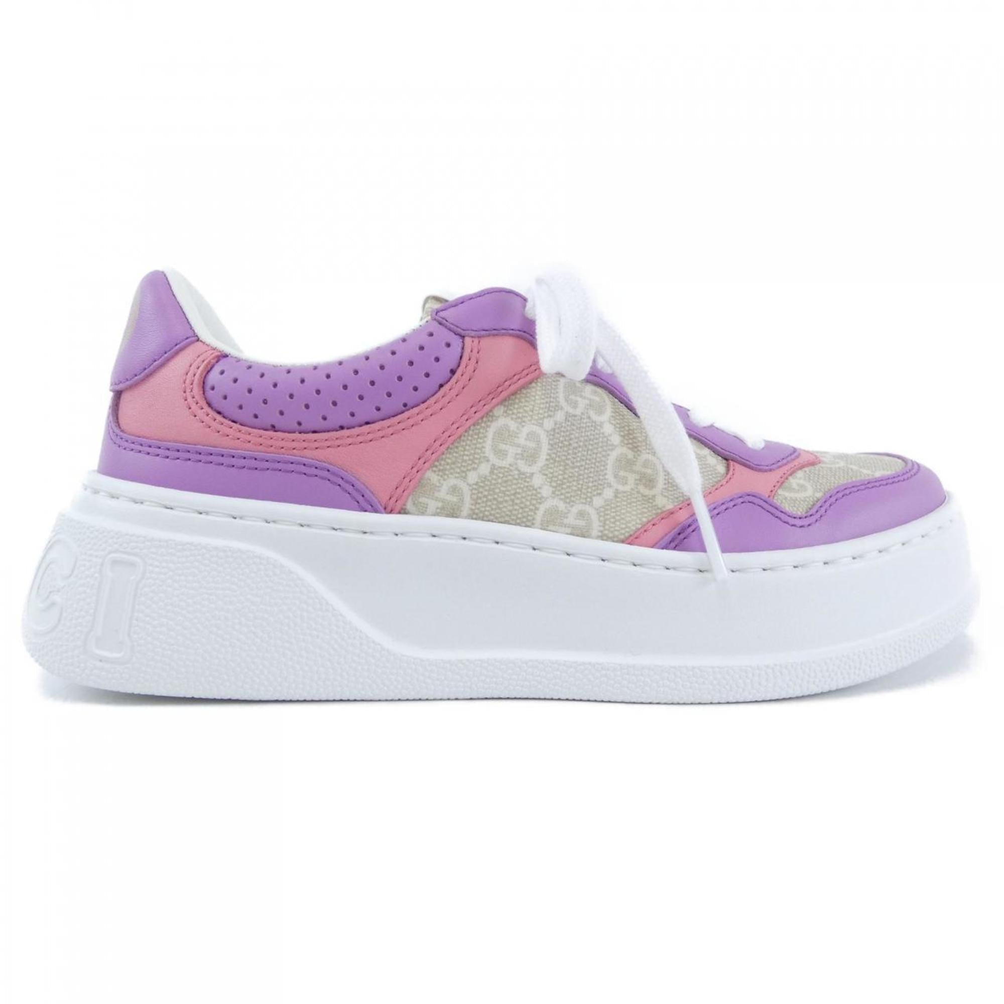 Gucci Beige Purple Sneakers (Pre-Owned)