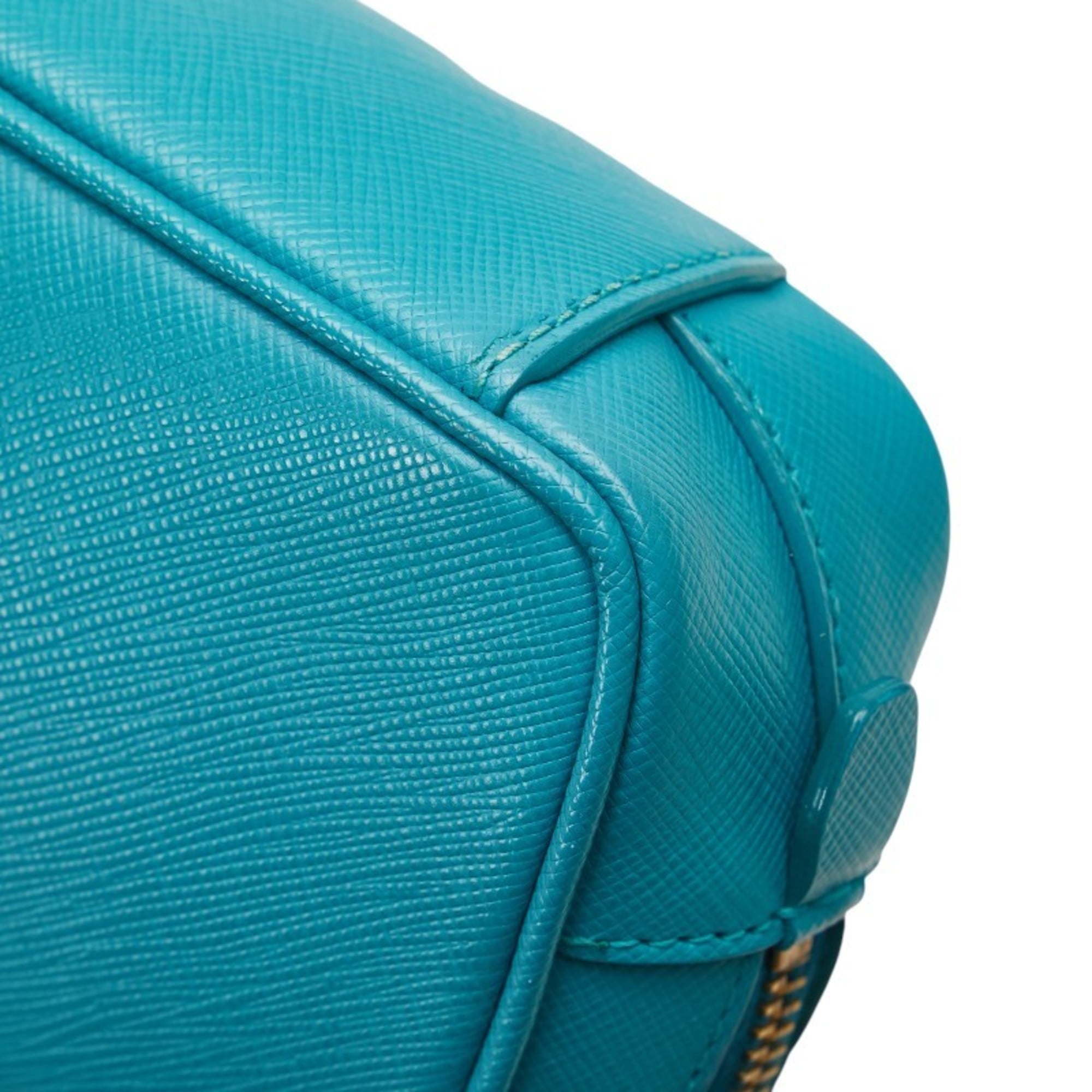 Prada Blue Leather Shoulder Bag