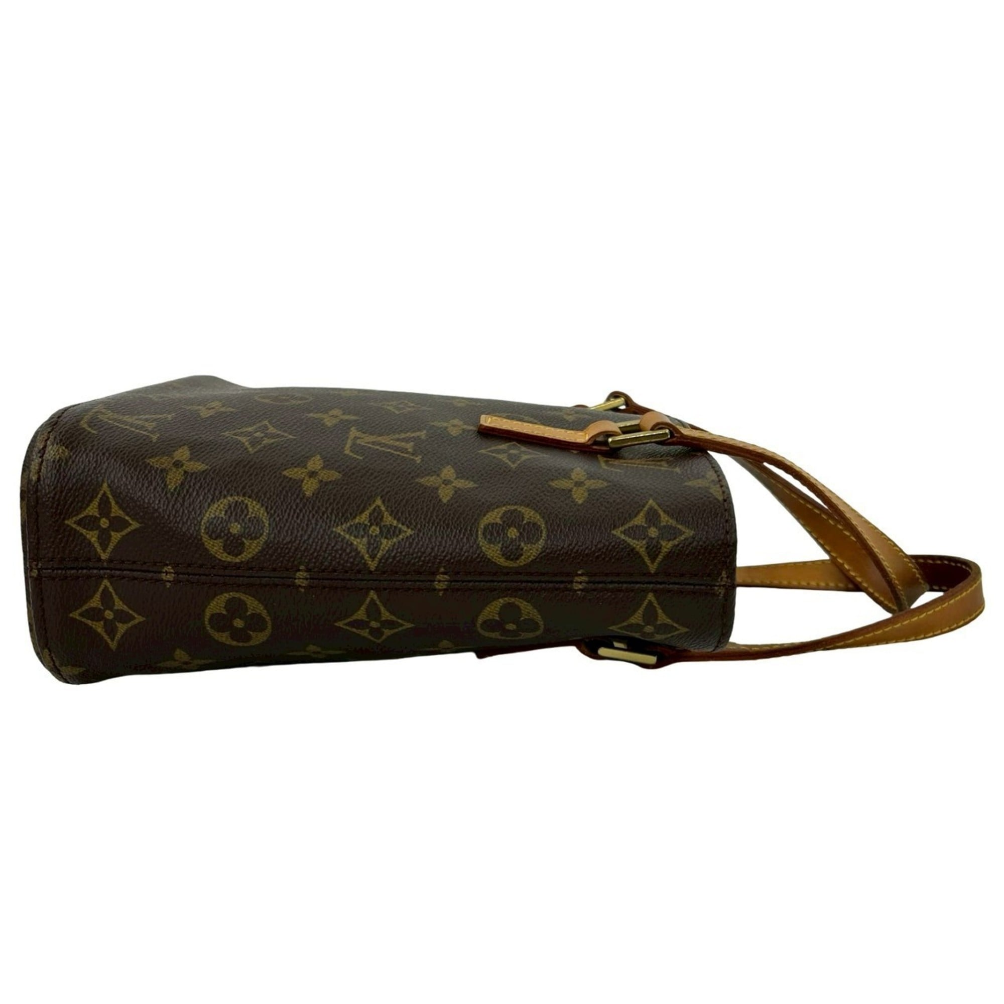 Louis Vuitton Brown Leather Pvc Handbag Tote Bag