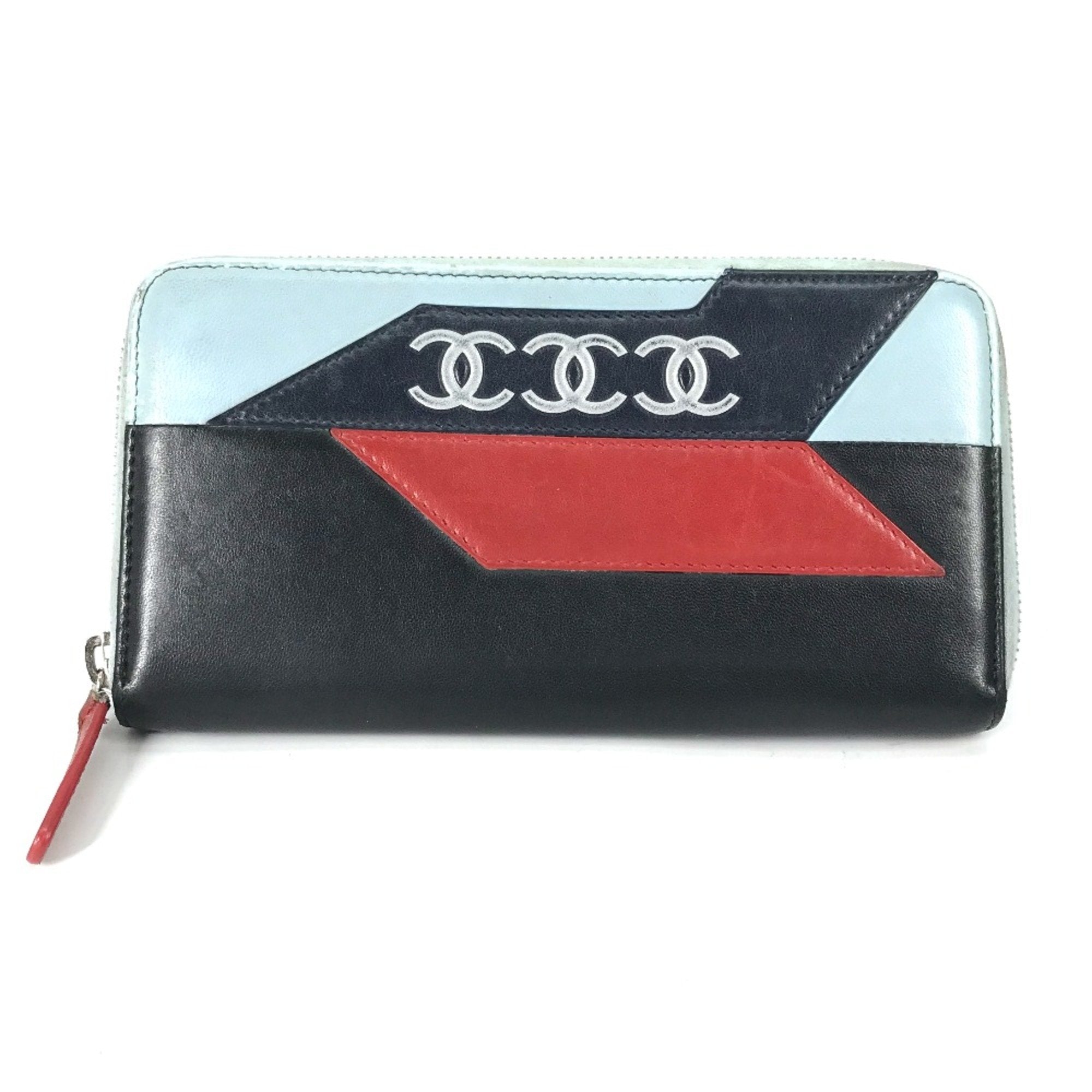 Chanel Black Leather Long Wallet (Bi-Fold)