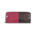 Louis Vuitton Dark Brown Magenta Pink Leather Long Wallet