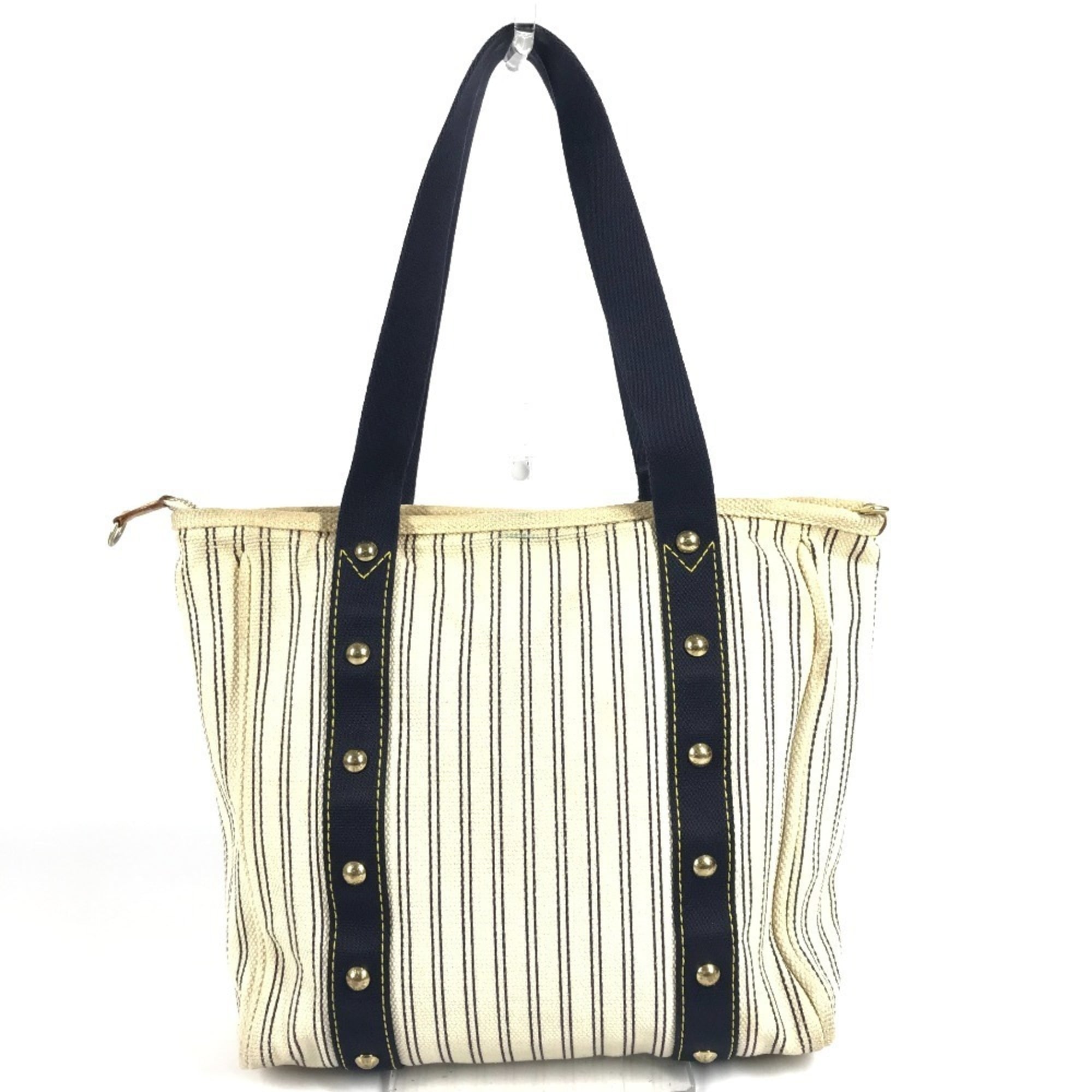 Louis Vuitton Ivory Navy Canvas Shoulder Bag Tote Bag