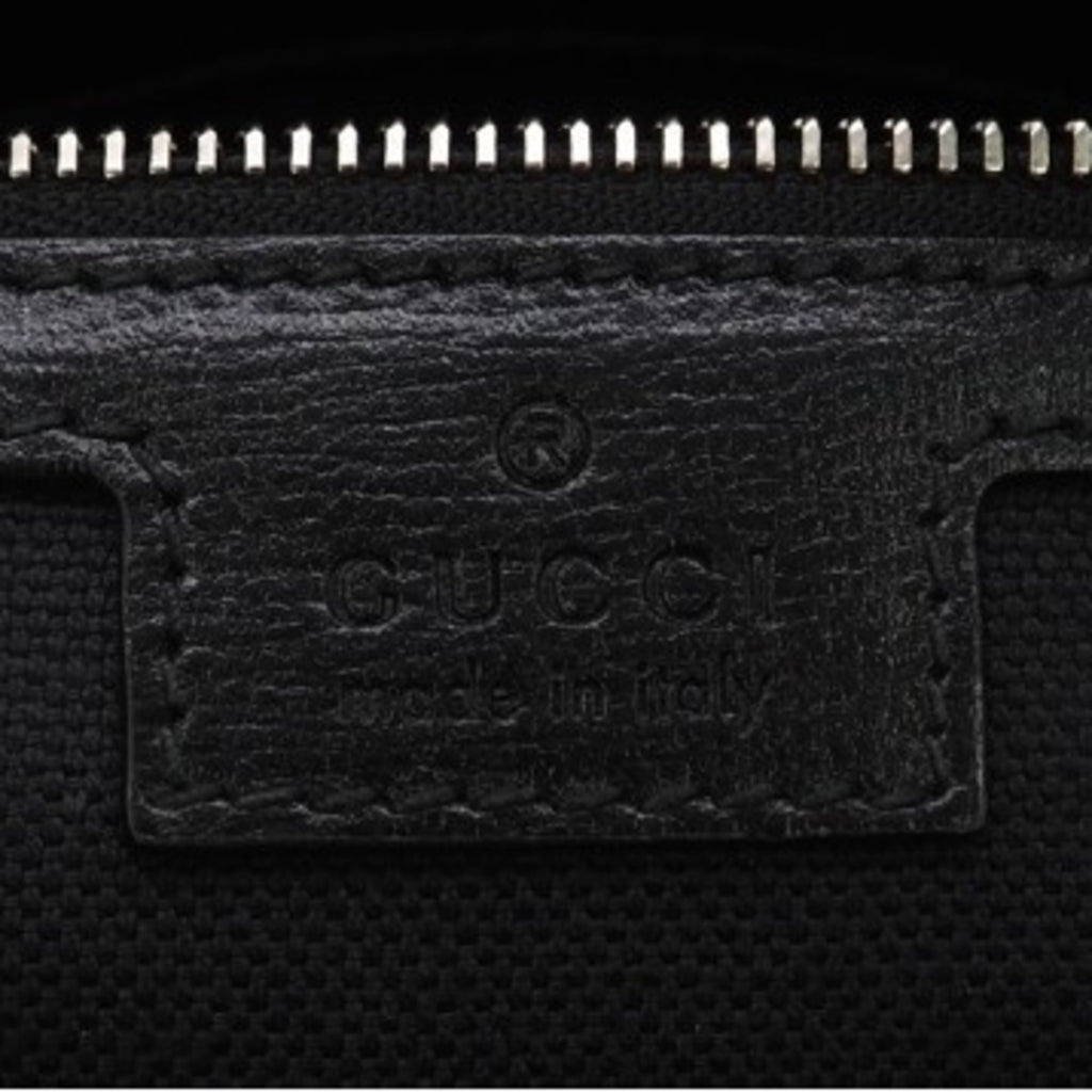 Gucci Black Gray Coated Canvas Shoulder Bag (Pre-Owned)