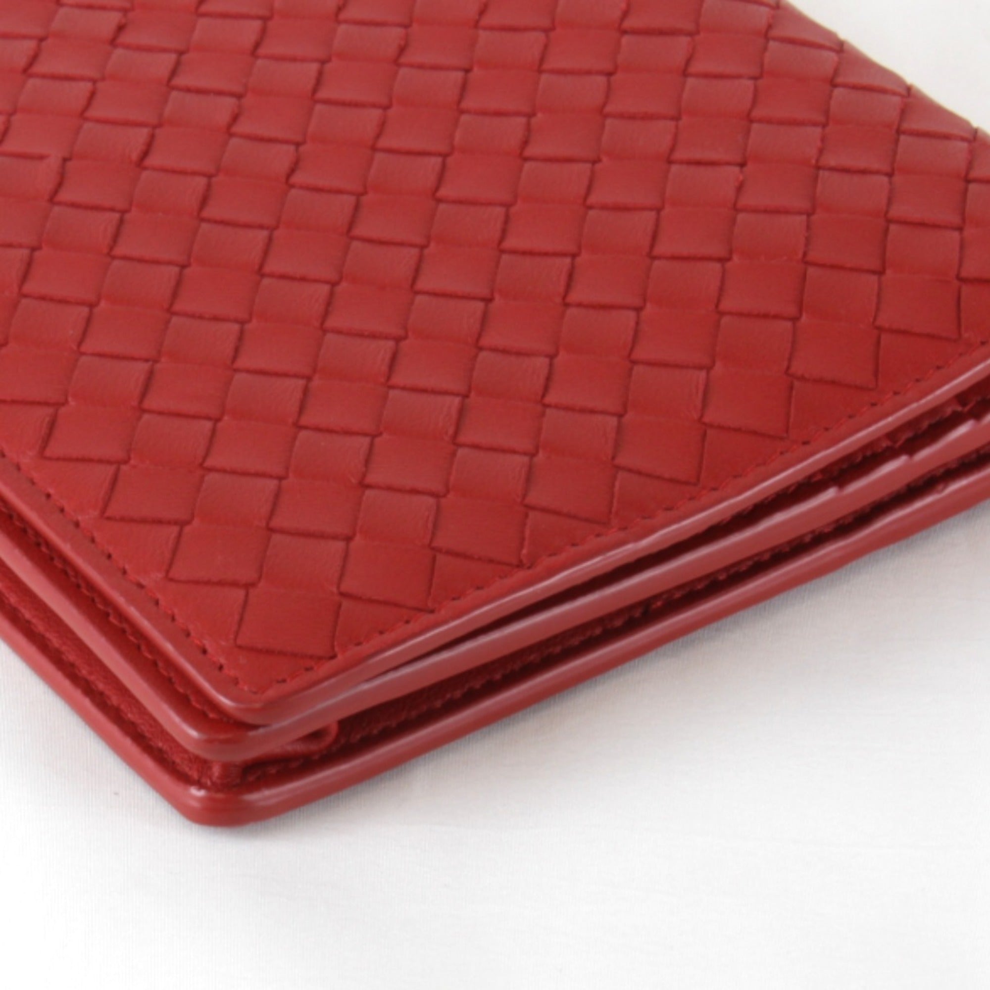 Bottega Veneta Intrecciato Red Color Leather Shoulder Bag
