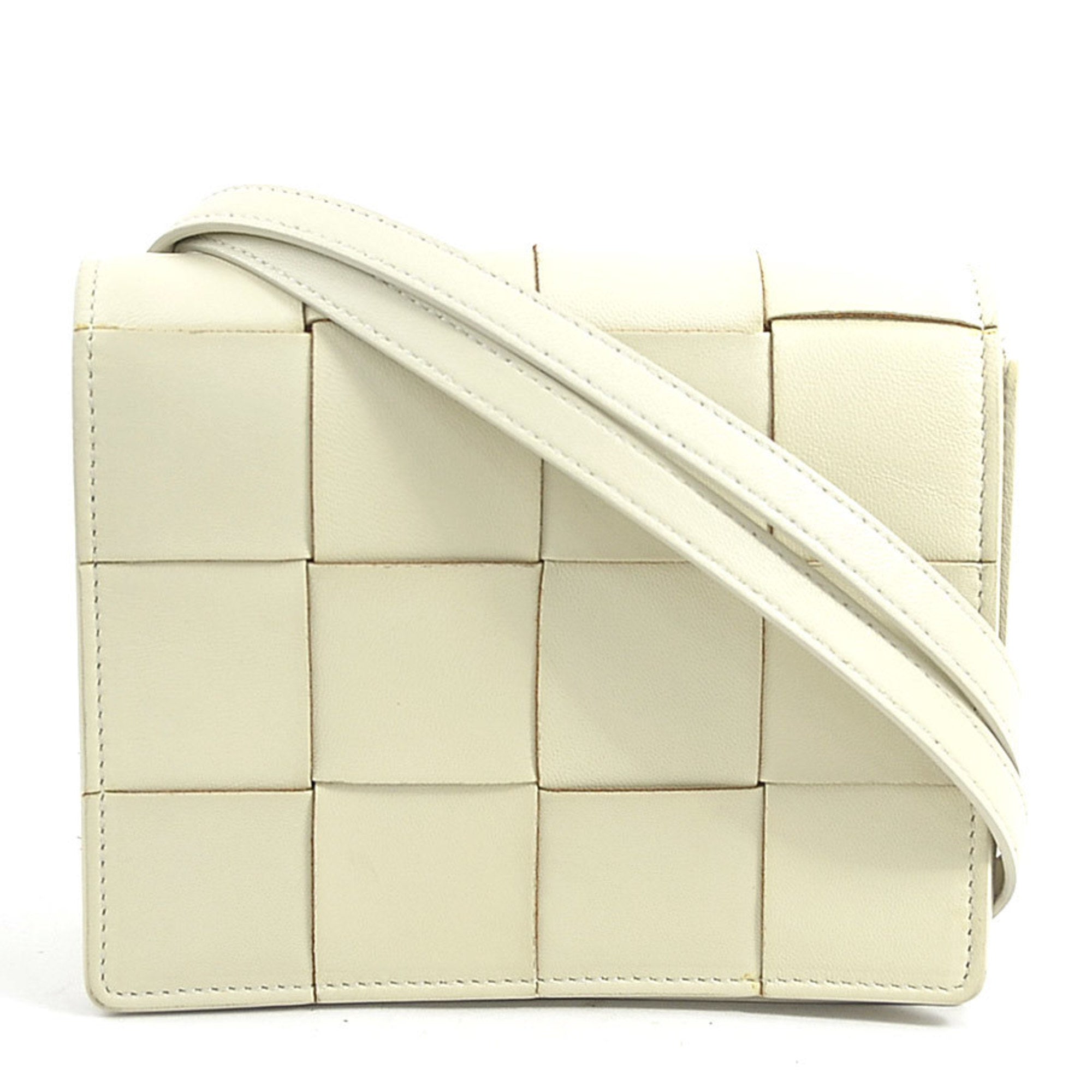 Bottega Veneta Ivory Leather Shoulder Bag