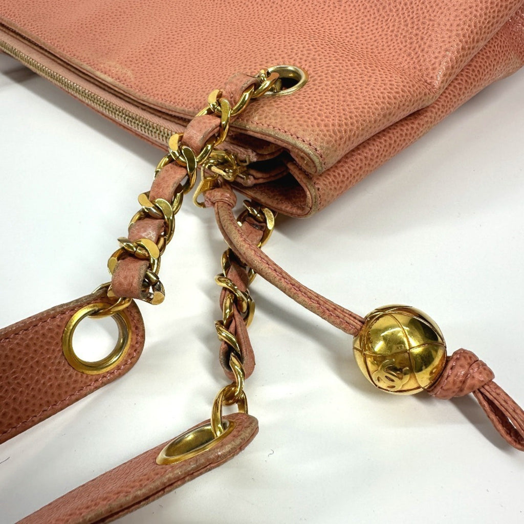 Chanel Pink Grained Calfskin Shoulder Bag Tote Bag