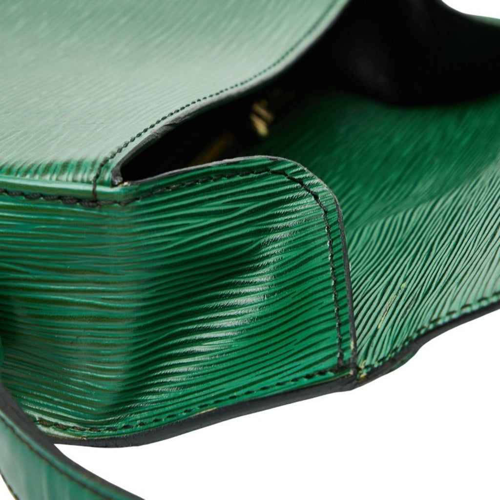 Louis Vuitton Borneo Green Leather Shoulder Bag