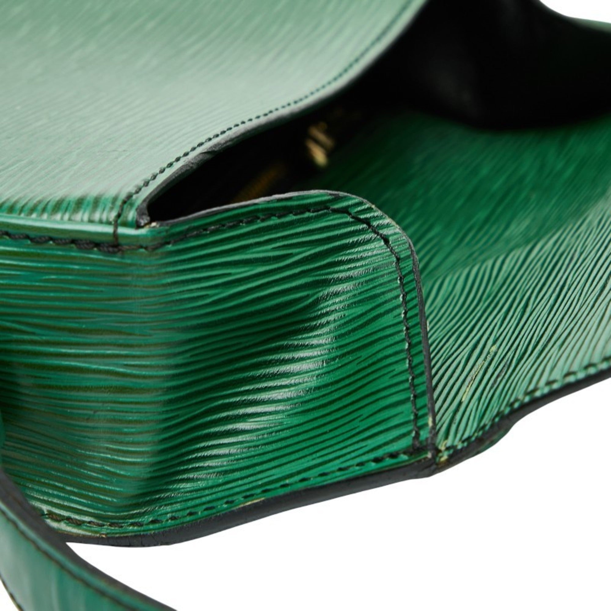 Louis Vuitton Borneo Green Leather Shoulder Bag