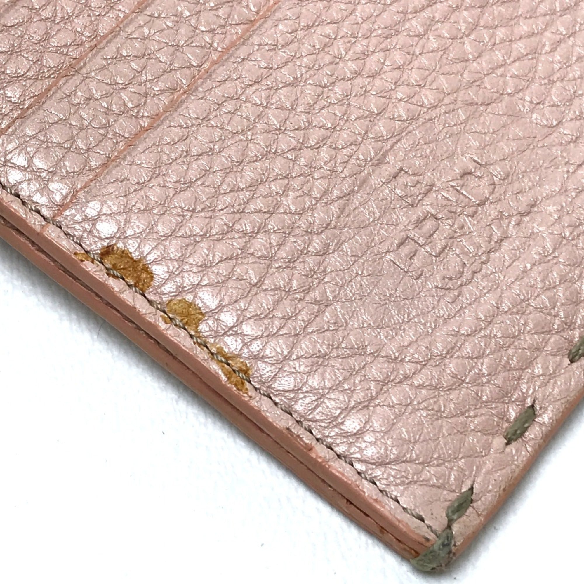 Fendi Pink Leather Long Wallet (Bi-Fold)